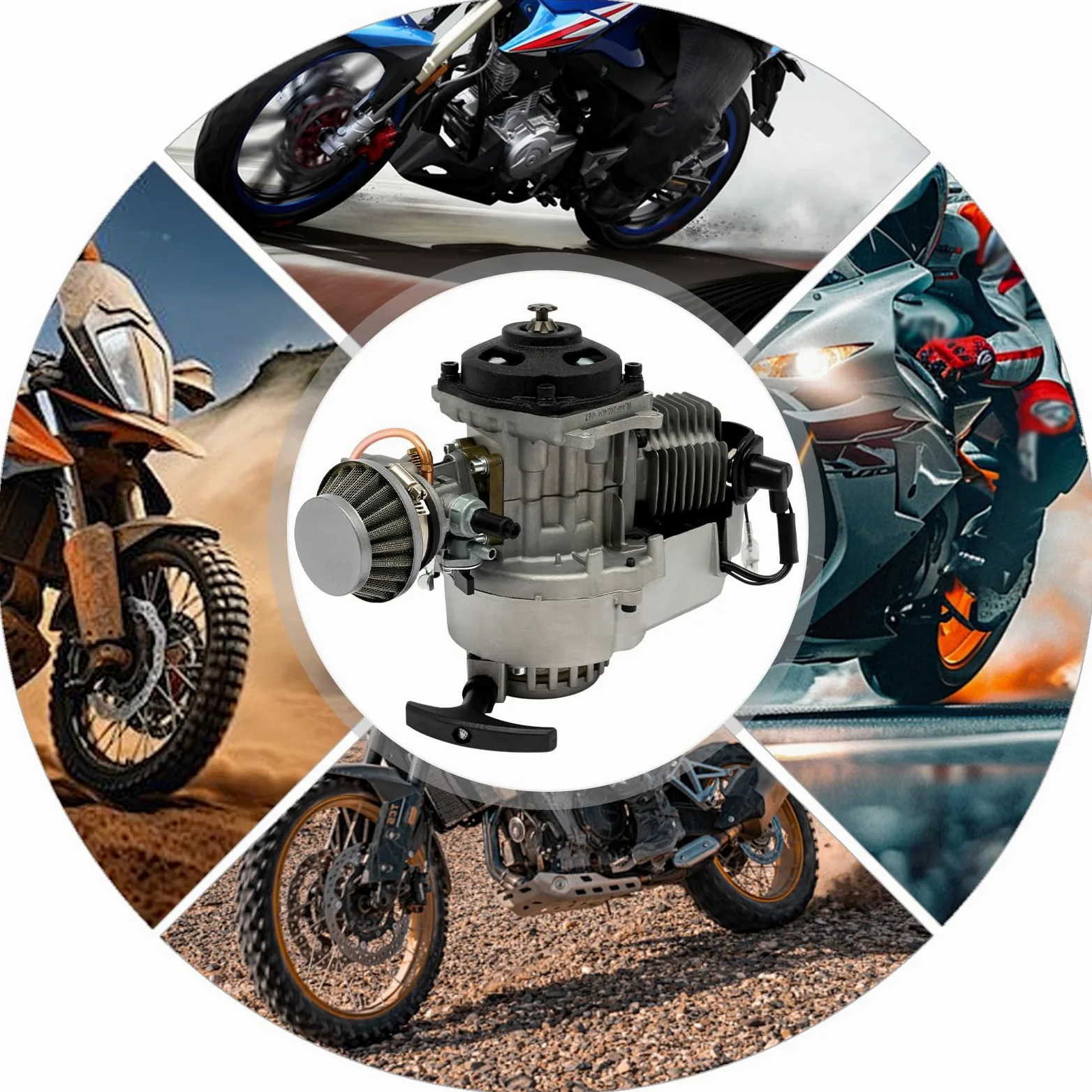Motor de 49 cc, carburador de minimoto de 2 tiempos, para ATV, Dirt Bike, Quad, Pocket Bike, motor para Dirt Bike, motores para mini ATV, Quad con transmisión y carburador