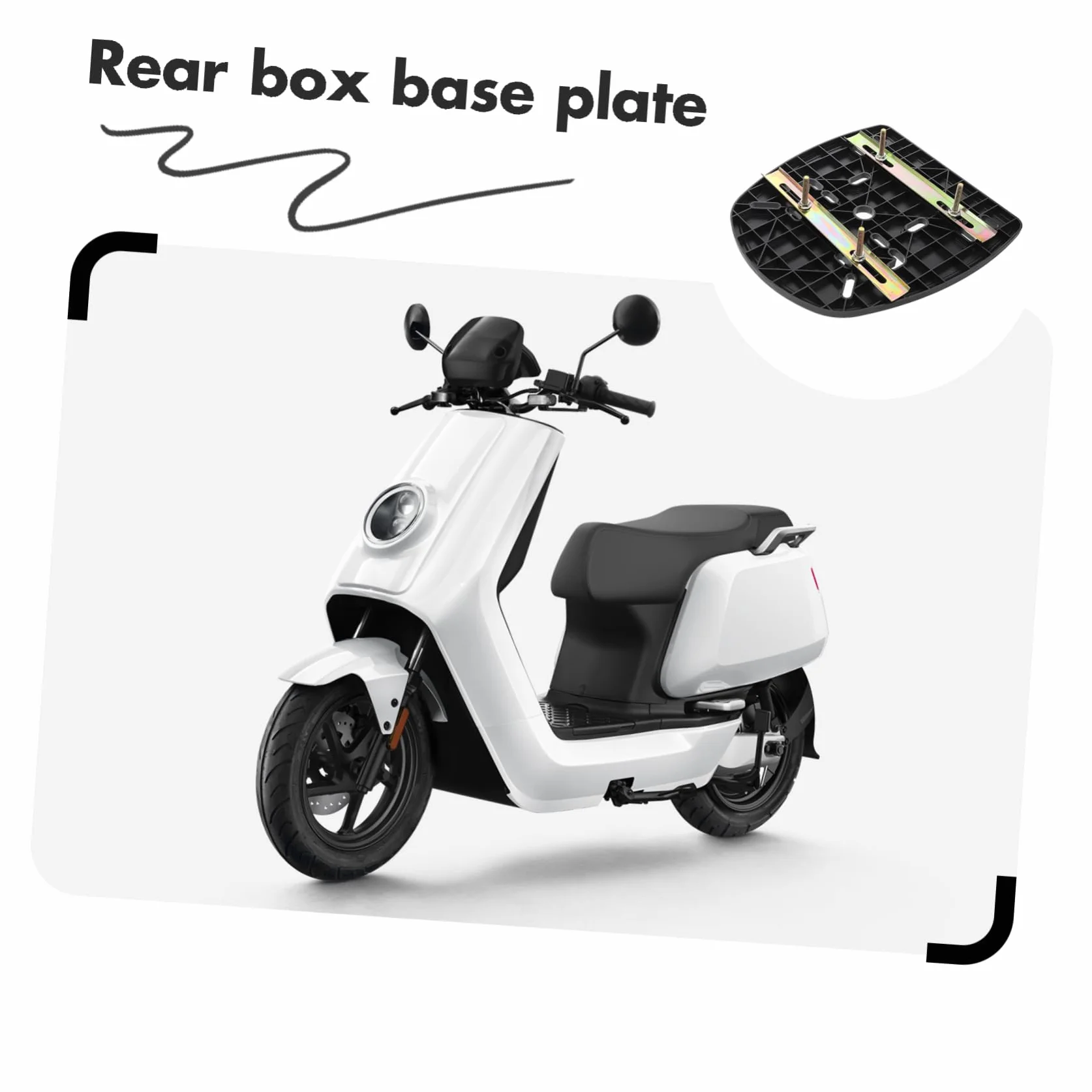 Placa Base Tornillos Fijos para para Caja Trasera de Motocicleta Diseño Reforzado y Tiras Antideslizantes Soporte Resistente y Seguro