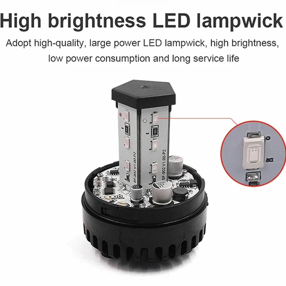 Luz emergenciaLuz LED Estroboscópica,12/24V Luz De Advertencia Luz Estroboscópica Rotativo Luces De Emergencia Con Base Magnética Homologado Para Tractor Camion Vehículo Remolque,Verde