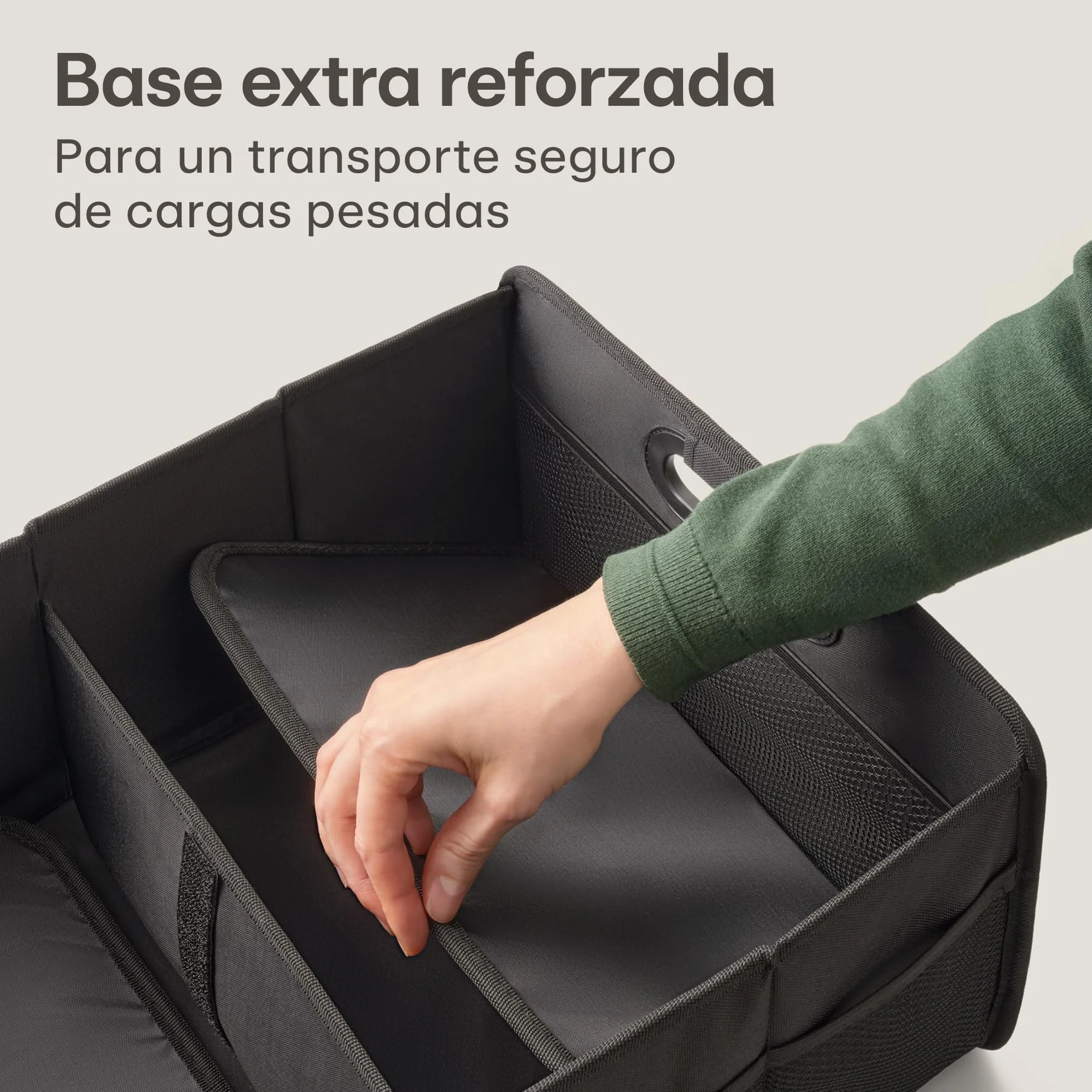 Praknu Organizador de Maletero Plegable XL – 3 Compartimentos Flexibles con 5 Bolsillos – Base Antideslizante – Tamaño Ideal para Organización del Coche – Robusto y Resistente al Agua de Tela Oxford