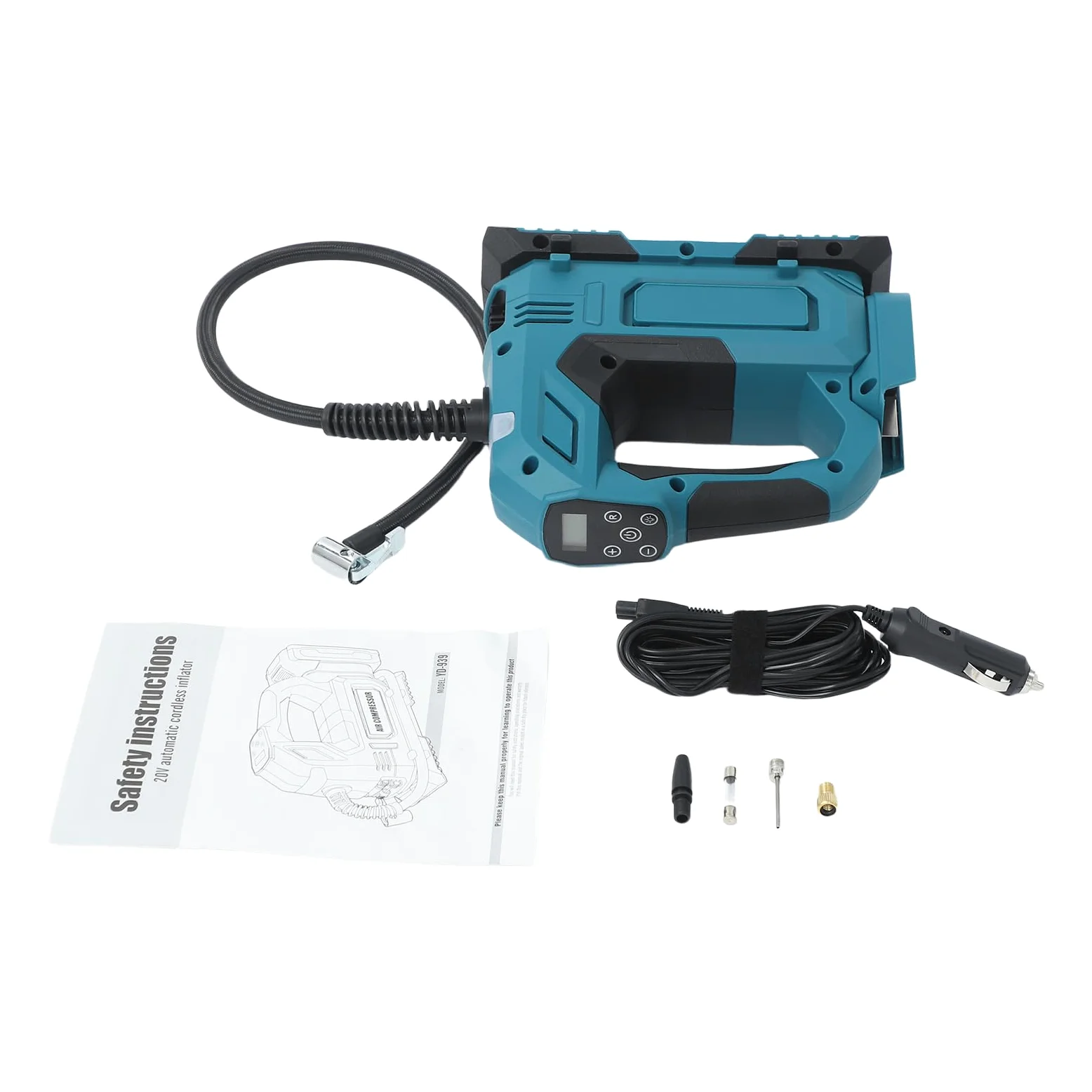 Compresor de aire inalámbrico con motor de cobre puro de 250 W, compresor de aire portátil con indicador y 4 luces LED, bomba de aire de mano inalámbrica para coches, motocicletas, bicicletas