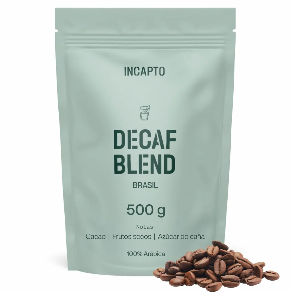 Incapto Café Descafeinado de Especialidad en Grano 500g 100% Arábica Brasil Swiss Water Decaf