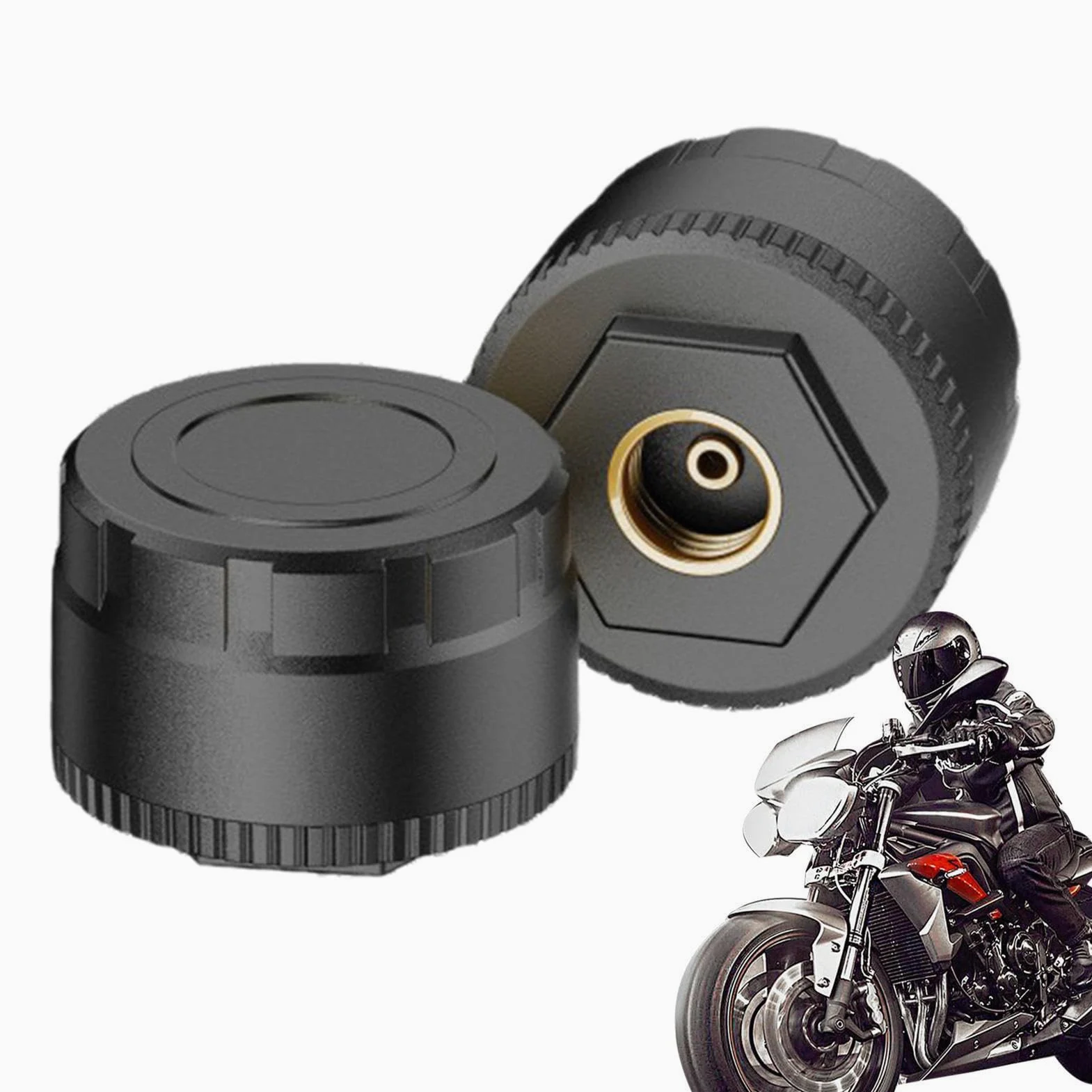 Medidor de Presión Neumático | Inalámbrico | Tiempo Real | Sistema preciso de neumáticos para motocicletas, scooters, garajes todoterreno y viajes diarios