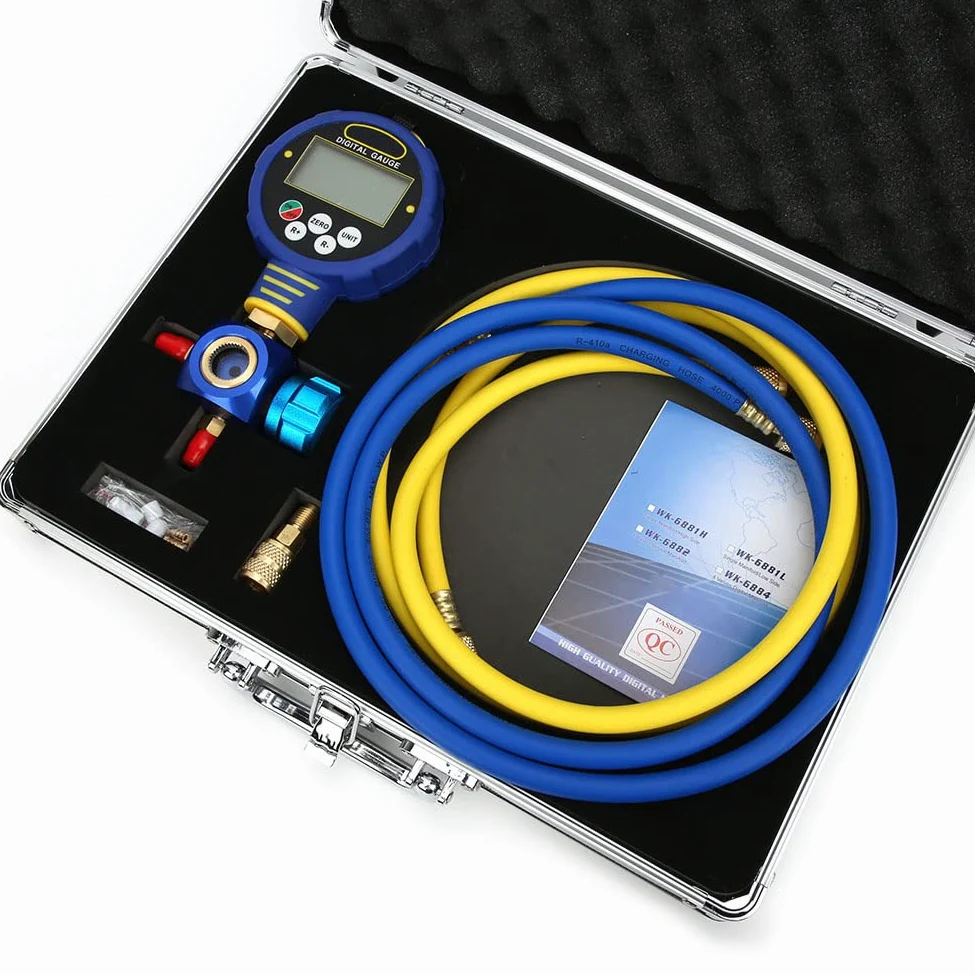 Naroote Medidor de Refrigerante Digital Probador Avanzado de Colector de Vacío de Baja Presión para Profesionales de HVAC 1/8 pulg. NPT