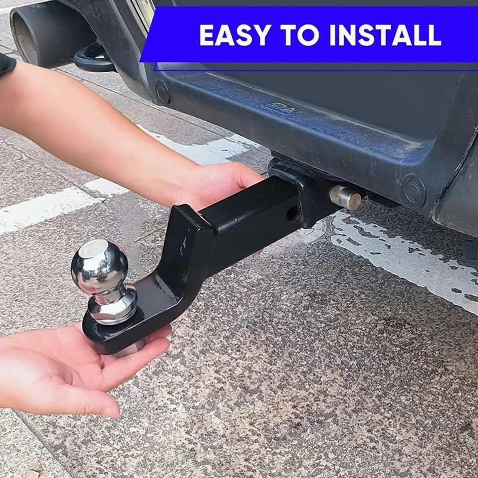 NEWFUN Adaptador de Enganche de Remolque rebajado 50 mm para vehículos estadounidenses, Bola de Enganche para automóviles, Furgonetas, Camiones y autocaravanas. (Tow Hook with Pin Lock)