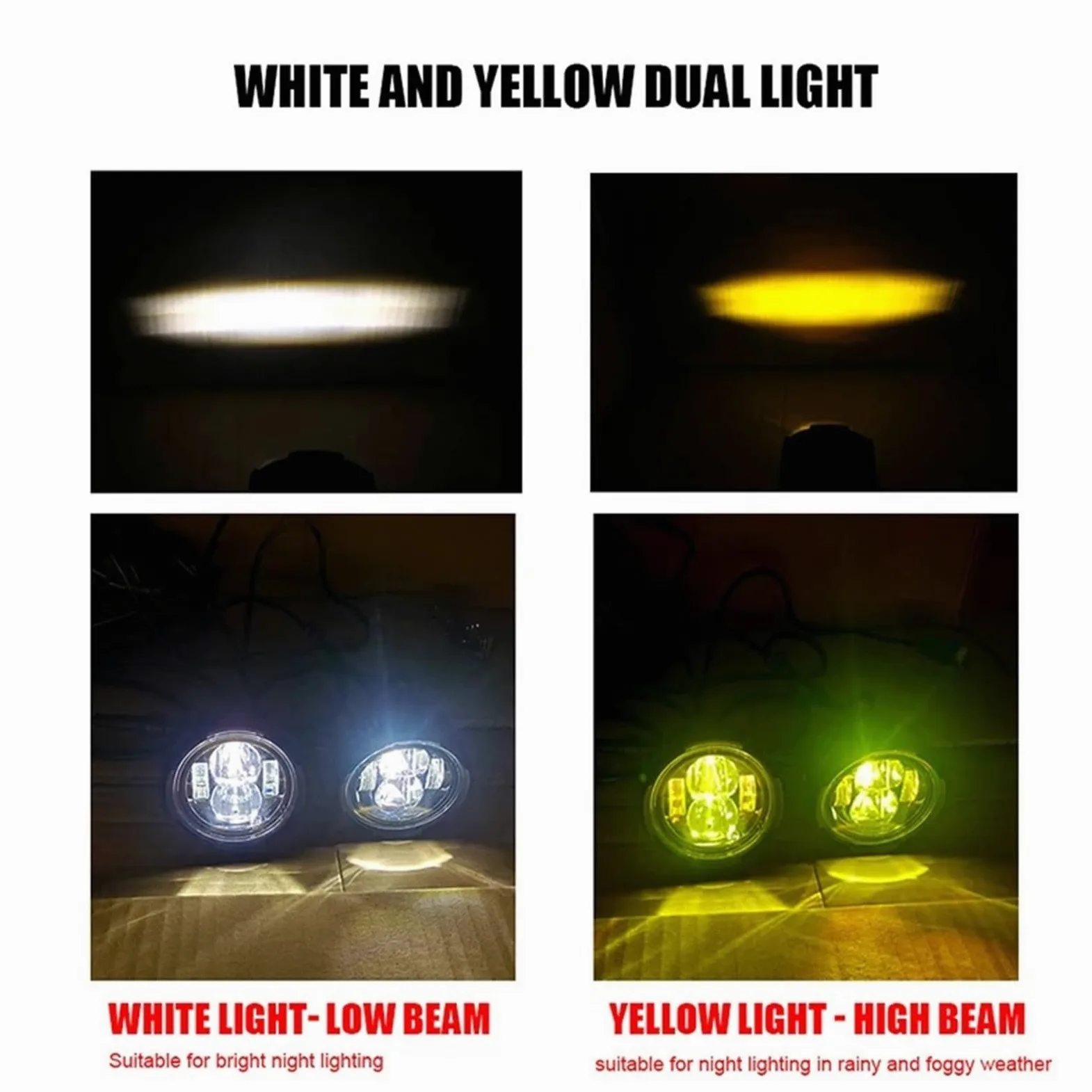 Motocicleta redondo Faros Antiniebla Auxiliares LED De Dos Colores Para CRF1100L