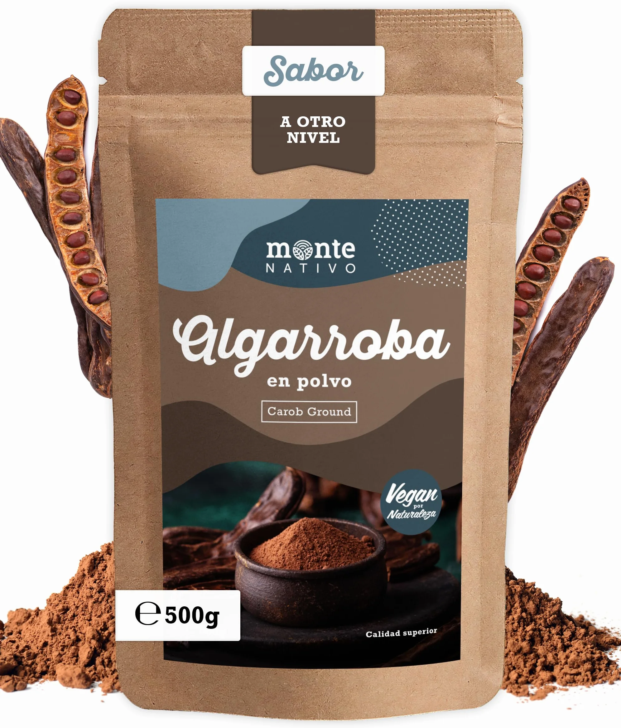 Algarroba molida Monte Nativo (500 g) - Polvo de algarroba