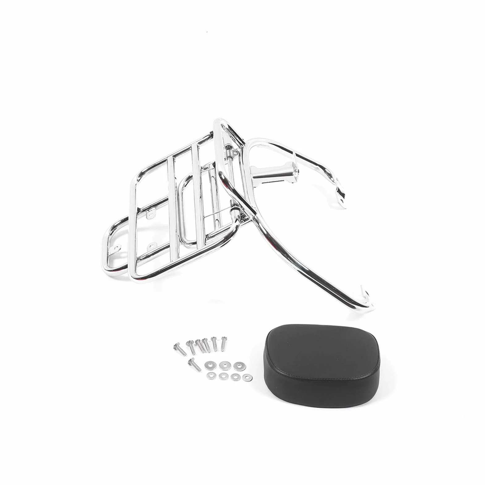 Generic Portaequipajes Trasero para Motocicleta Duradero con Respaldo para Sprint Primavera 150, Placa Cromada de Aleación de Acero, Fácil de Instalar