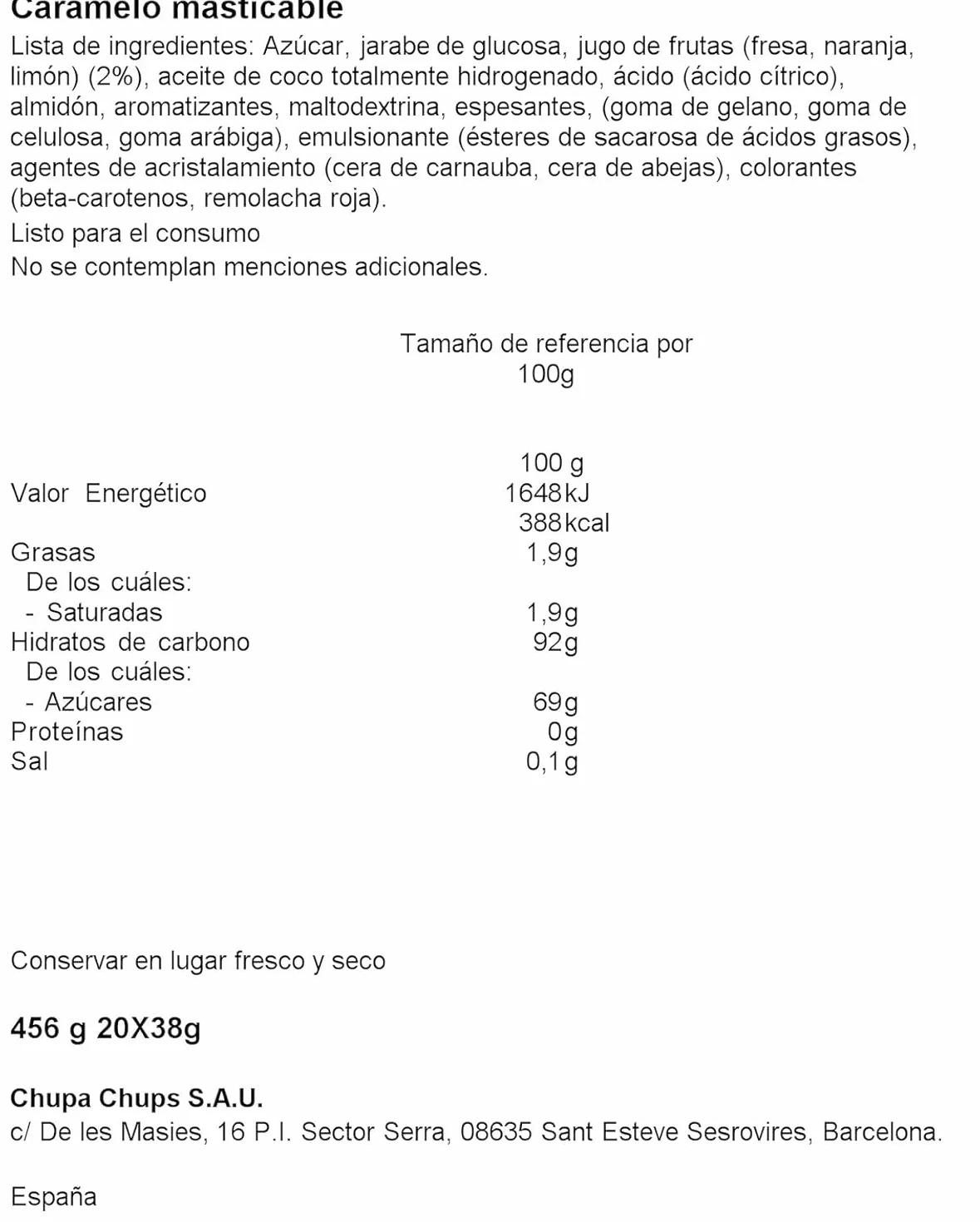 Mentos Caramelo Masticable 20x38g Frutas Variadas Caramelos Redondos