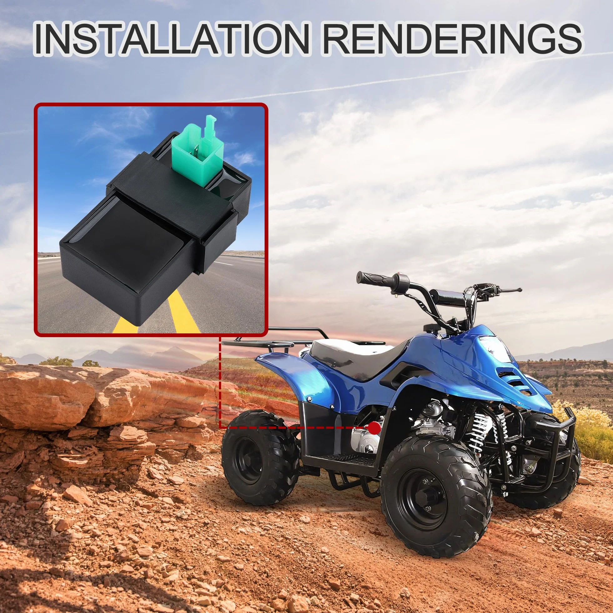 GOOFIT Centralita DC CDI 4 pines REV reemplazo para Helix CN250 Elite CH250 ATV Dirt Bike Go Kart