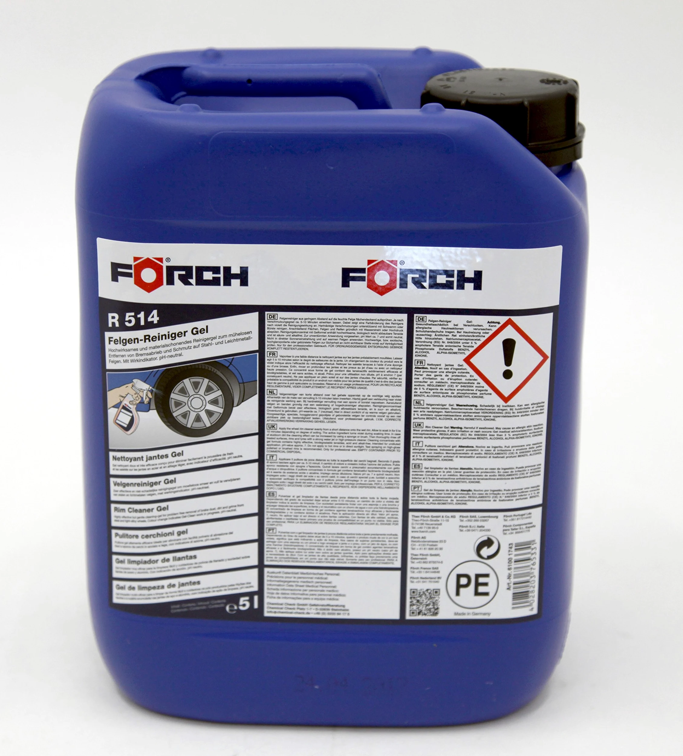 FÖRCH R514 Limpiador de Llantas Gel PH Neutro 5L
