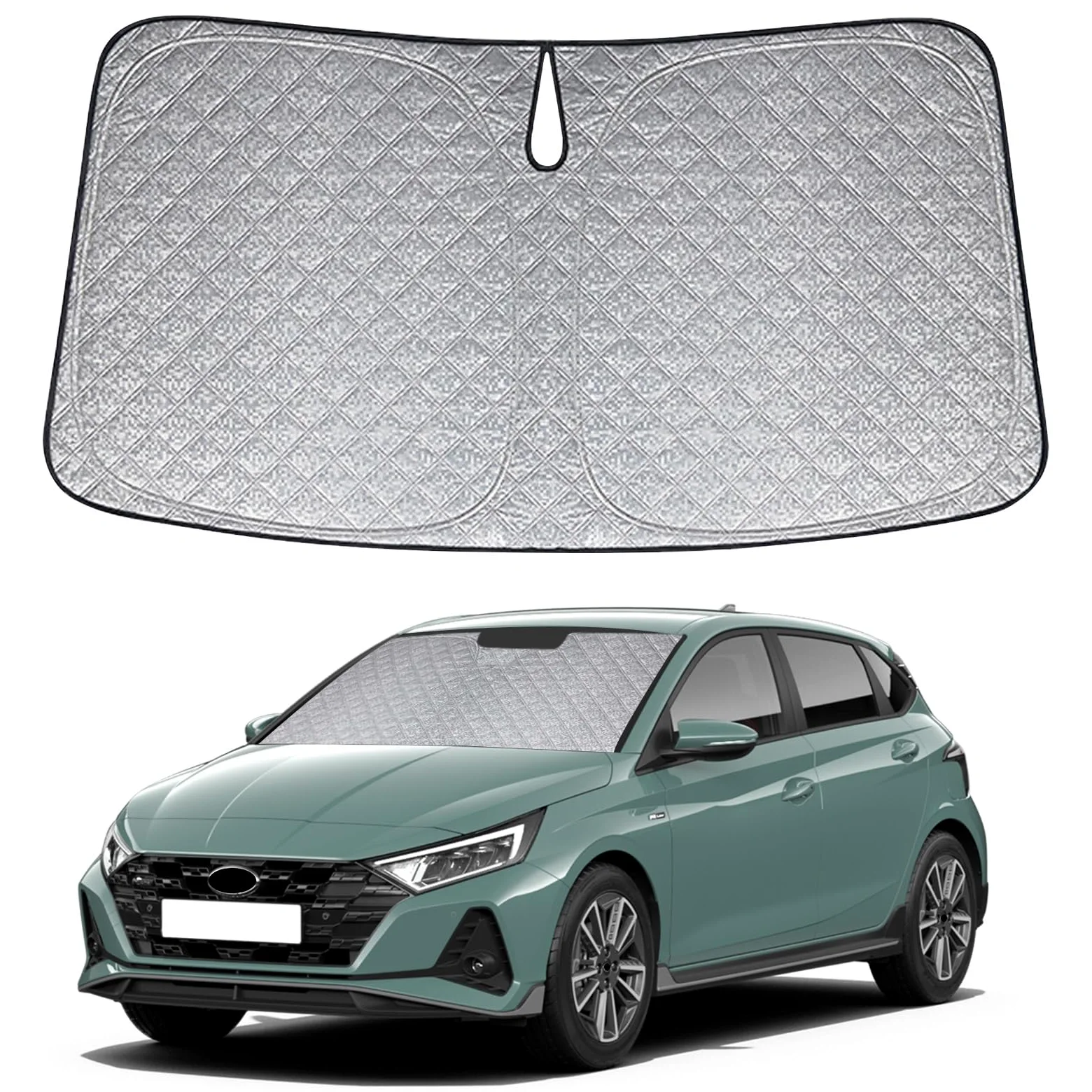 Parasol de Ventana Delantera de Coche Repuesto para Hyundai i20 2020-2024, Parasol para Parabrisas de Coche en el Interior Plegable, Protección UV Reflectante contra el Polvo