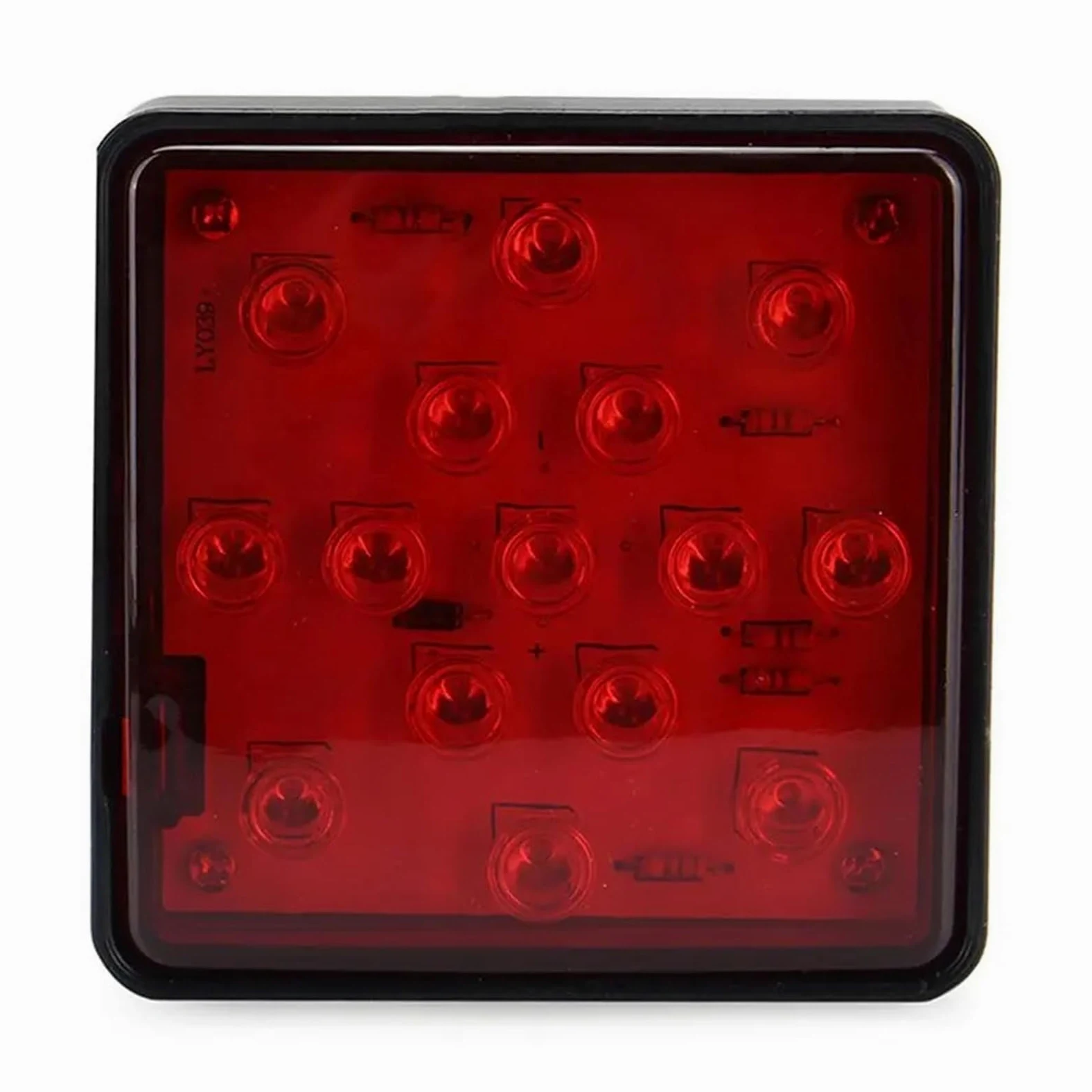 Genérico Rojo 15 LED 2 Pulgadas Remolque camión Enganche Remolque Receptor Cubierta luz de Freno con Pin 12V