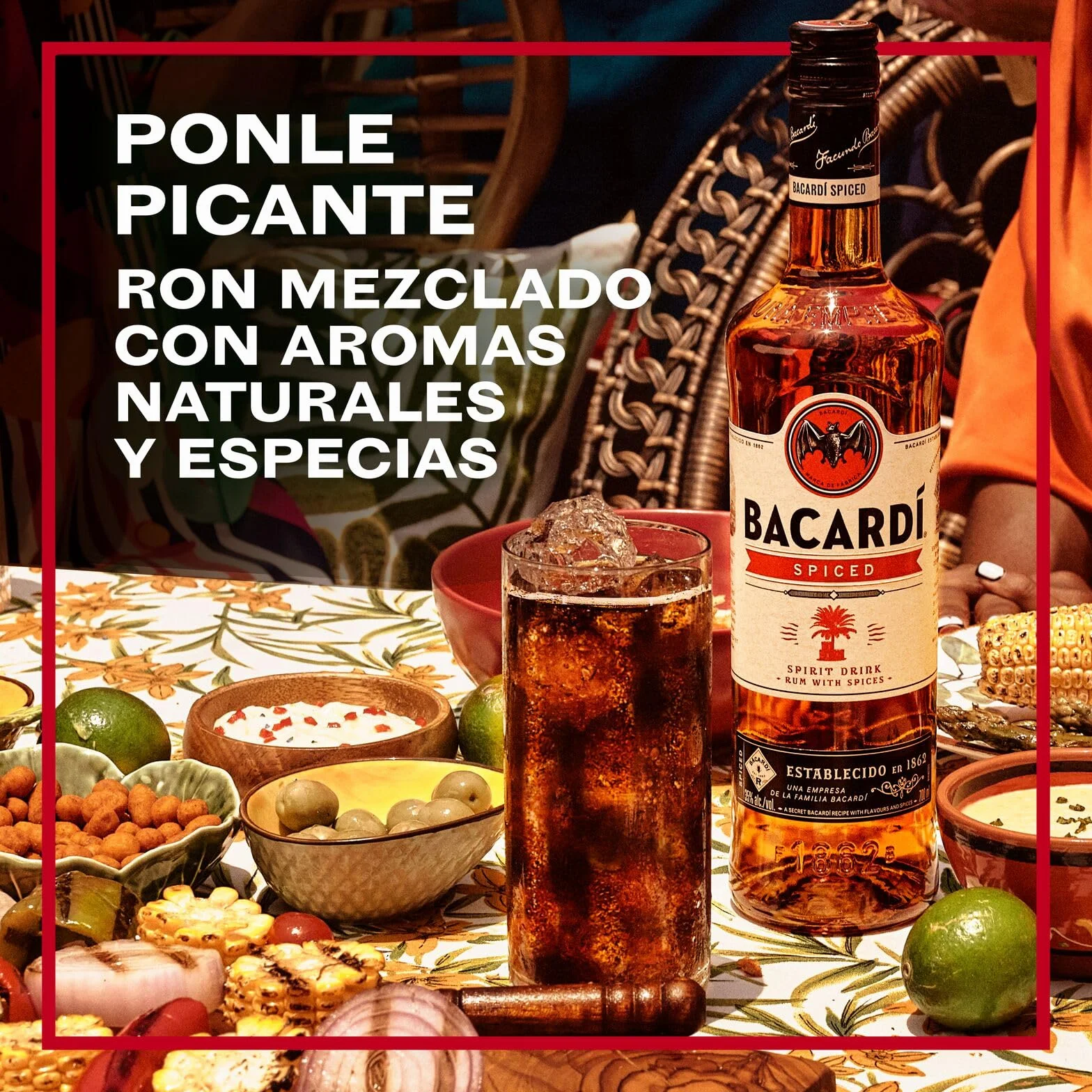 Ron BACARDÍ Spiced 35% 70 cl 700 ml licor envejecido en barrica con aromas naturales y especias