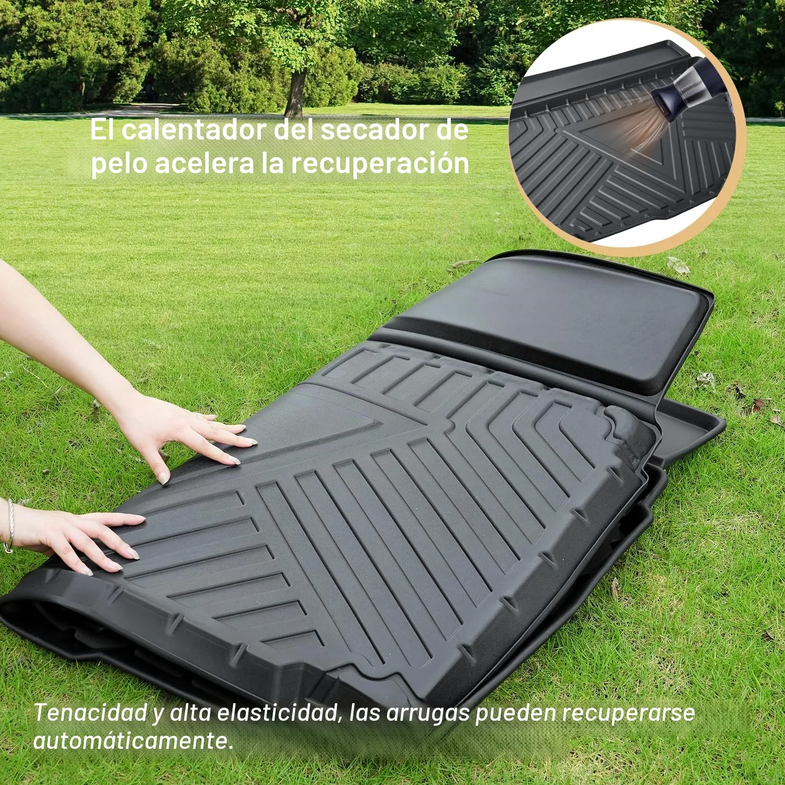 ECOZEN Alfombrilla Maletero 3D para VW Tango ROC 2018-2025 TPE (Inferior) Alfombrilla de Goma para Maletero, Impermeable Antideslizante, Borde Alto, Todo Clima, Alfombrilla Maletero para VW T ROC