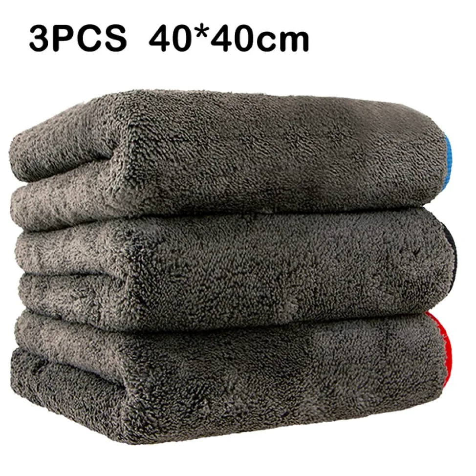 Toalla de Lavado de Autos 1200GSM Toalla de Microfibra Toalla de Detalles de Autos Paño de Limpieza de la casa Herramienta de Pulido de Secado de Autos Toallas de Lavado para Cocina 40 * 40/60 cm,