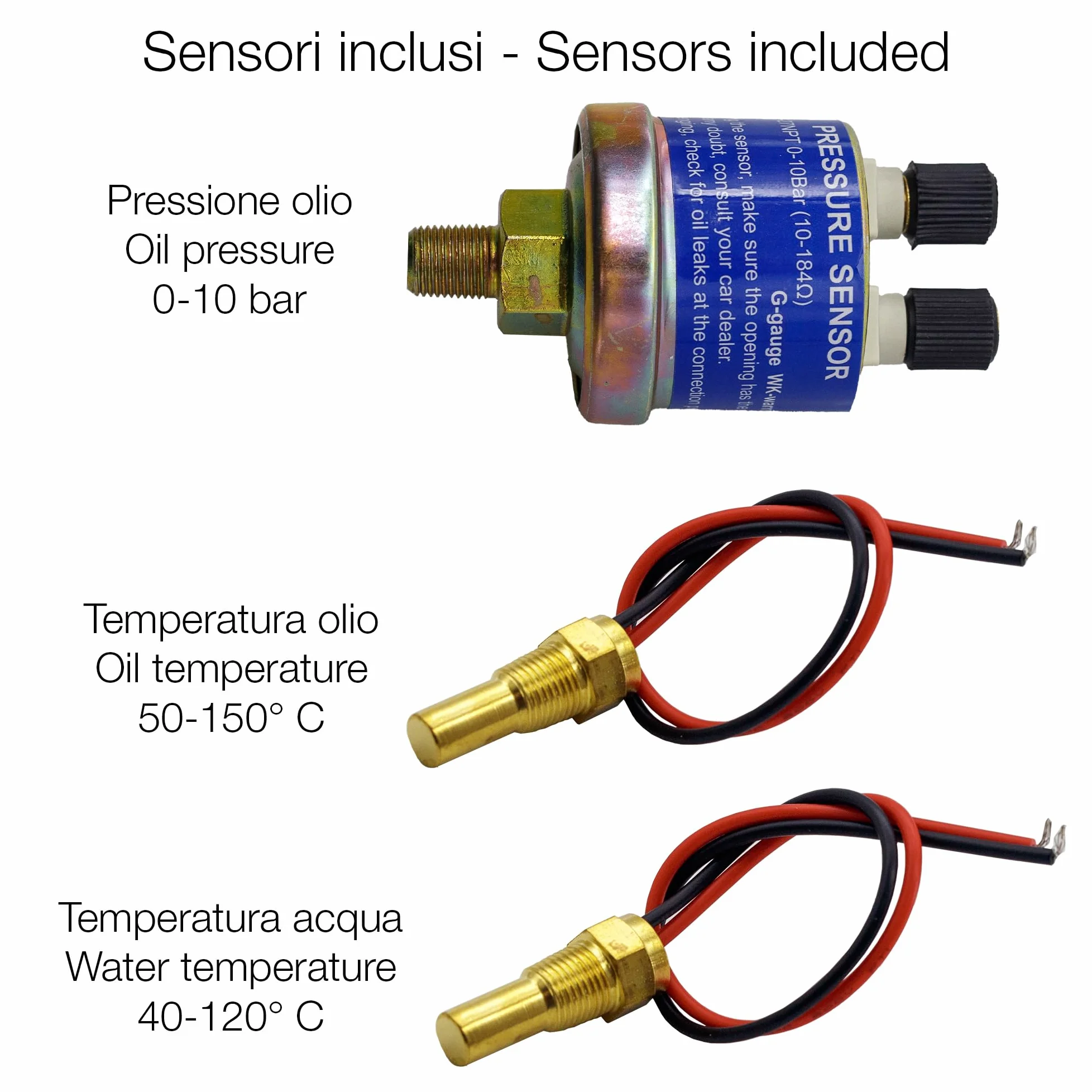 Simoni Racing Indicador multifunción de 85 mm – Presión del aceite/temperatura del aceite/temperatura del agua/voltaje