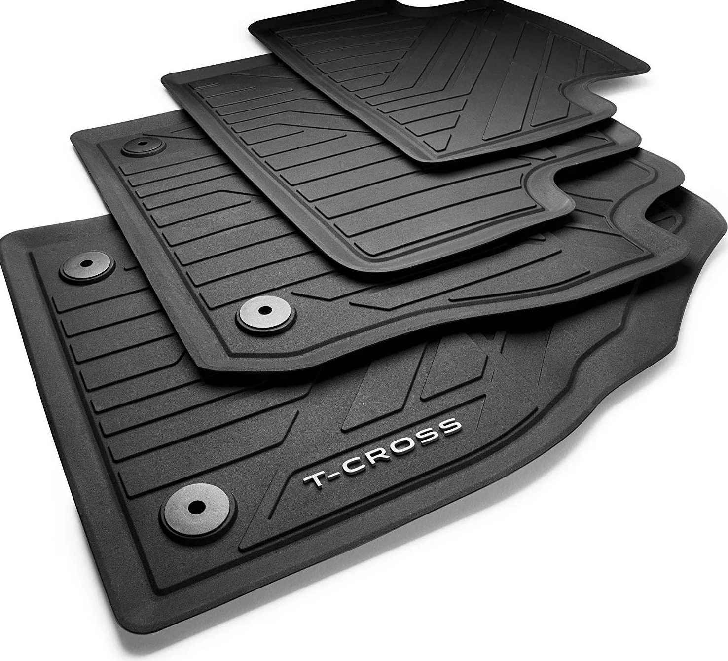 Volkswagen 2GM06150082V Alfombrillas de Goma para Todo Tipo de Clima, Negro, con inscripción T-Cross