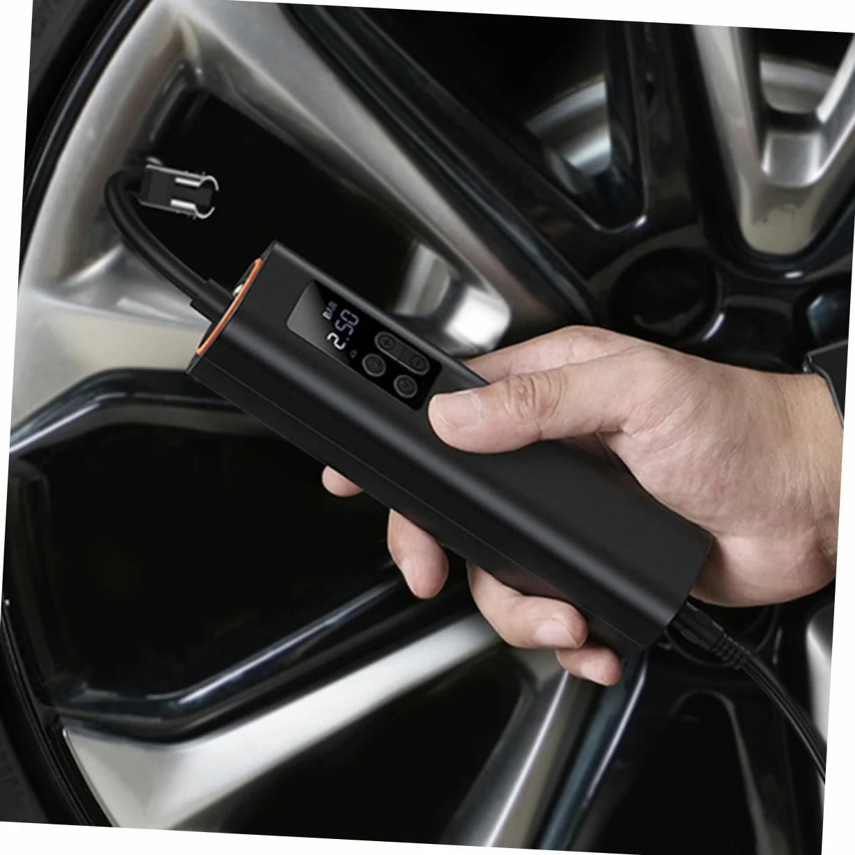 MAGICLULU Inflador de Neumáticos Linterna para Coche y Bicicleta Portátil y Compresor Eléctrico Pantalla Digital Ligero para Camping | Auto Stop a Presión Preajustada, para Coche y Bicicleta, Uso en Senderismo y Camping