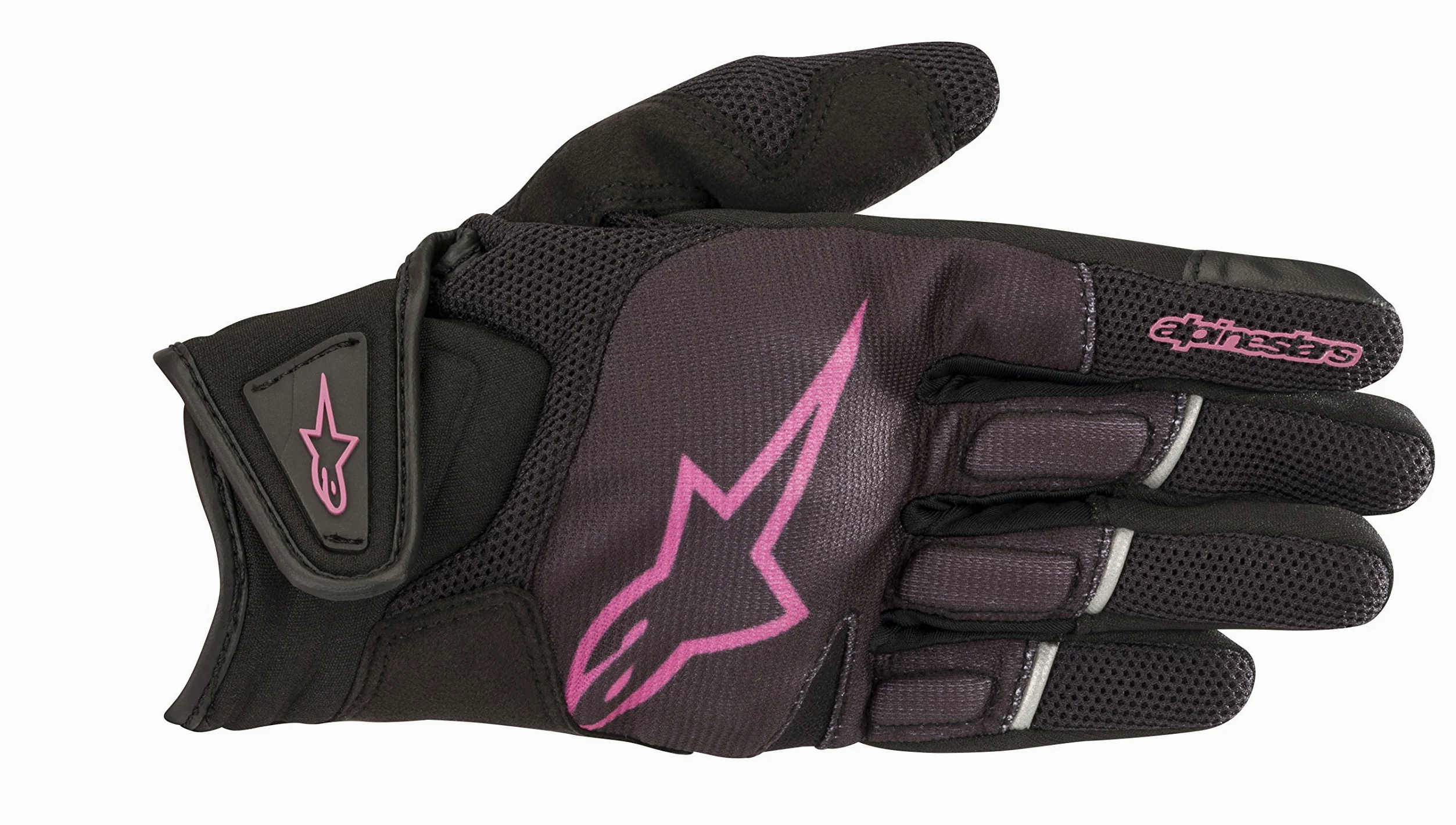 Alpinestars Stella Atom - Guantes para moto, color negro y fucsia