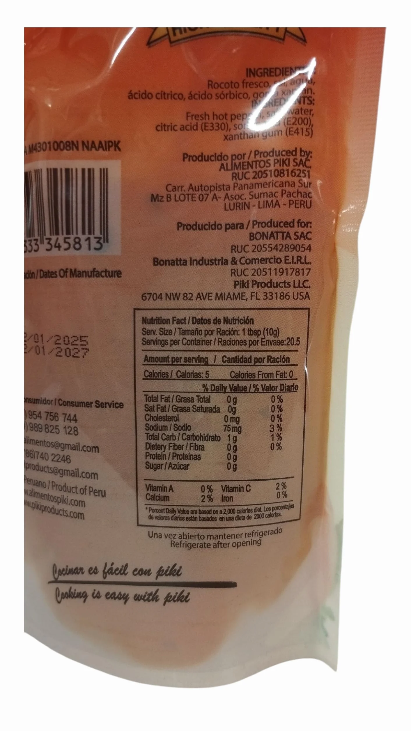 Salsa de Rocoto Molido Peruano Pack de 2 x 120 Gramos