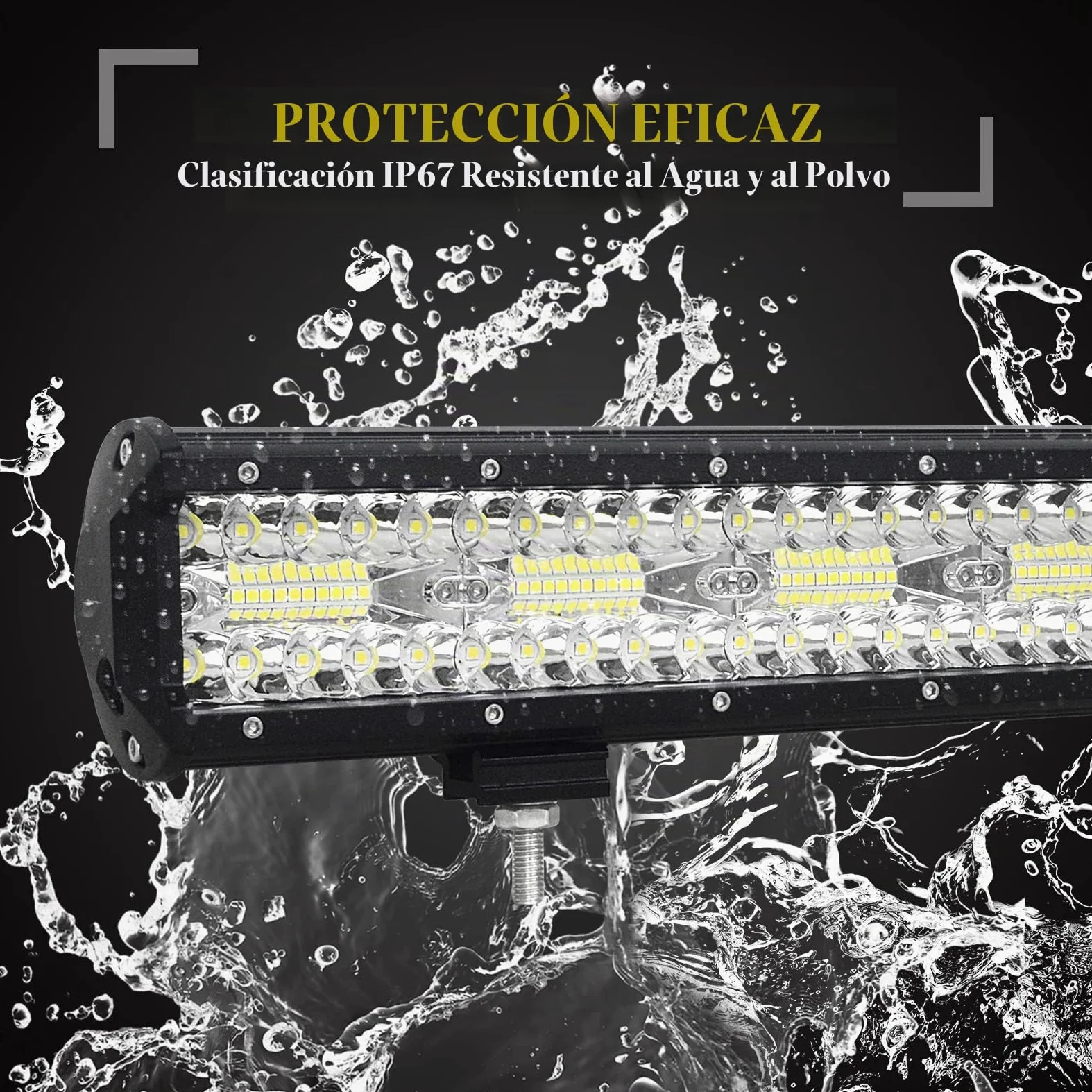 SKYWORLD Barra led 4x4, 23 pulgadas 59 cm 480W Barras LED Coche Faro led Focos 12v 24v trabajo con soporte de montaje de placa de matrícula, Toggle arnés de cableado Kit para Coche 4WD ATV SUV Camión