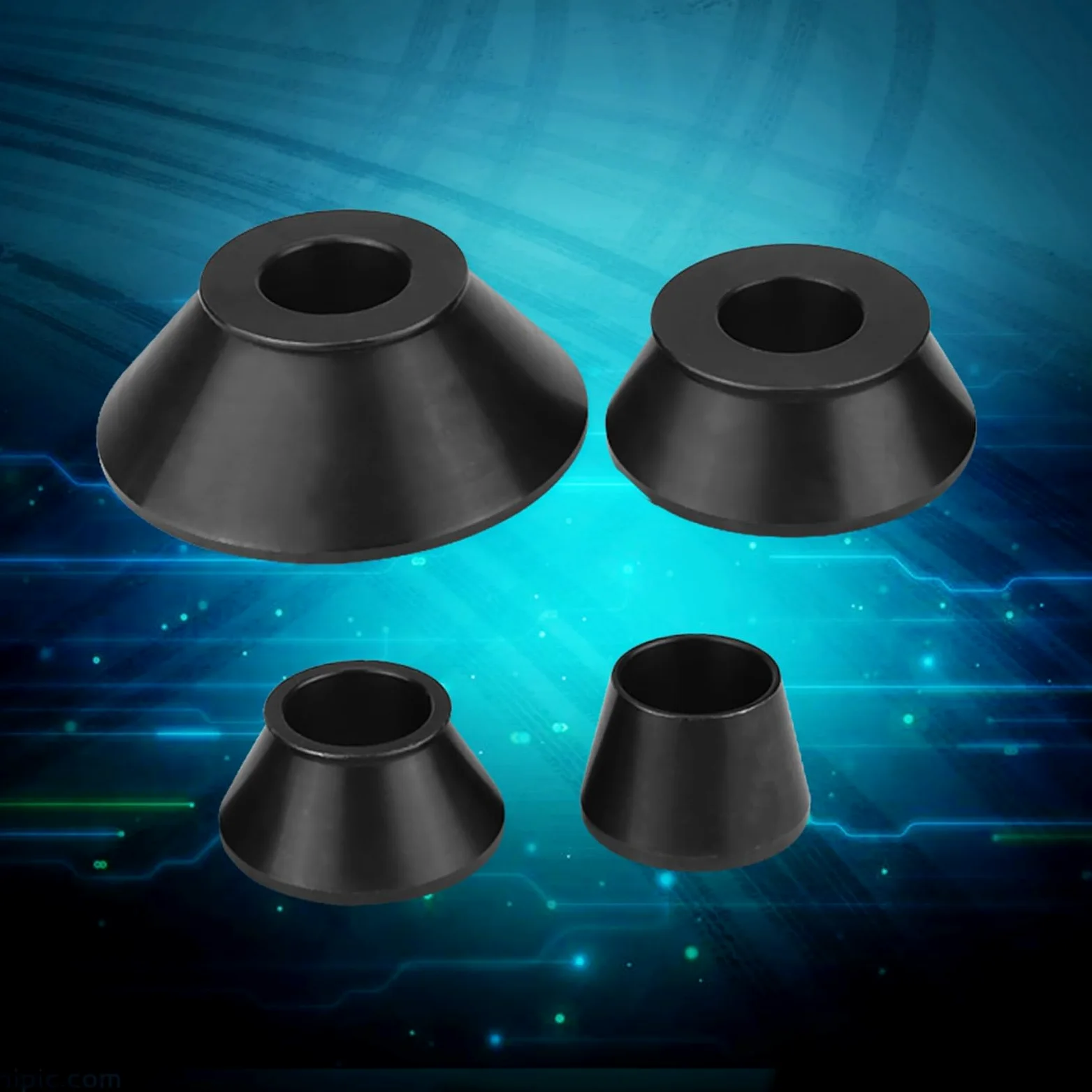 SIXRUN Kit de Cono Cónico Estándar para Equilibrador de Ruedas, 4 Uds., para Eje de 40mm, Conos de Acero Al Carbono Resistentes para Coches, Camiones y SUV
