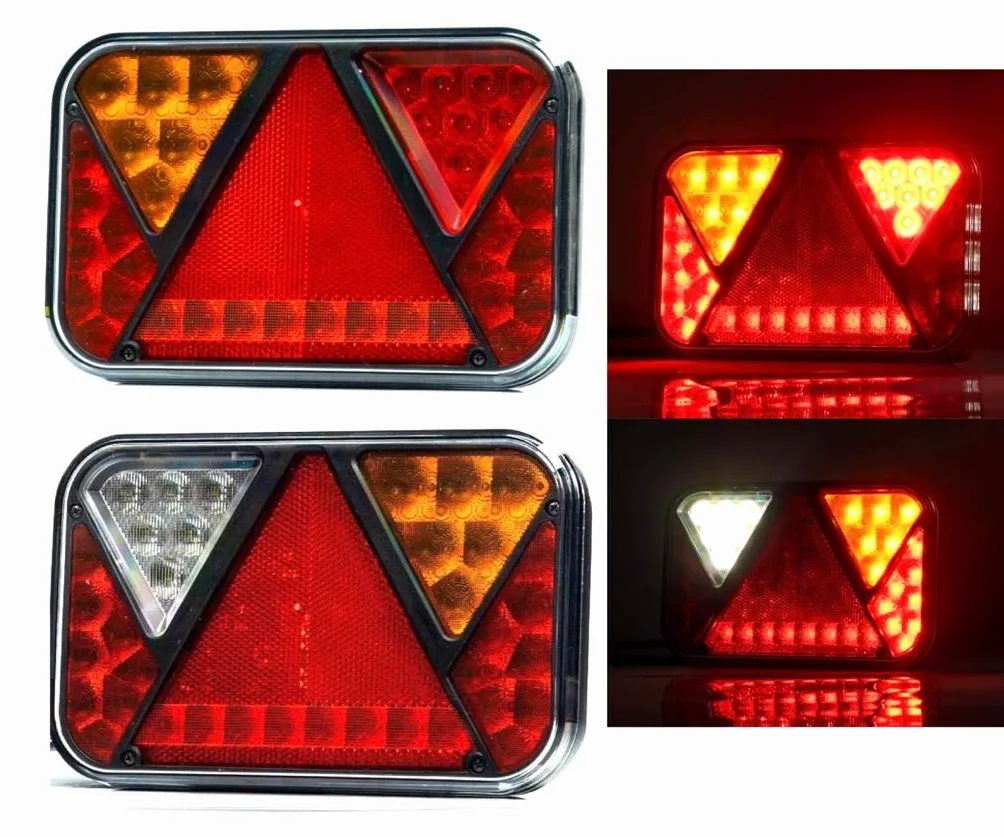 Kit Luz Trasera LED 6 Funciones para Remolque, Trailer, Caravana, Vehículo Agricola, Camión – Posición, Freno, Intermitente, Marcha Atrás, Antiniebla – Homologado E9