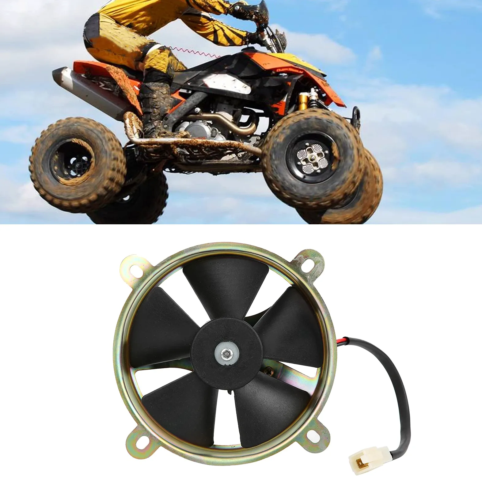 Ventilador de Refrigeración del Radiador, Ventilador de Refrigeración Eléctrico de 12 V para Quad Dirt Bike ATV 150 Cc 200 Cc