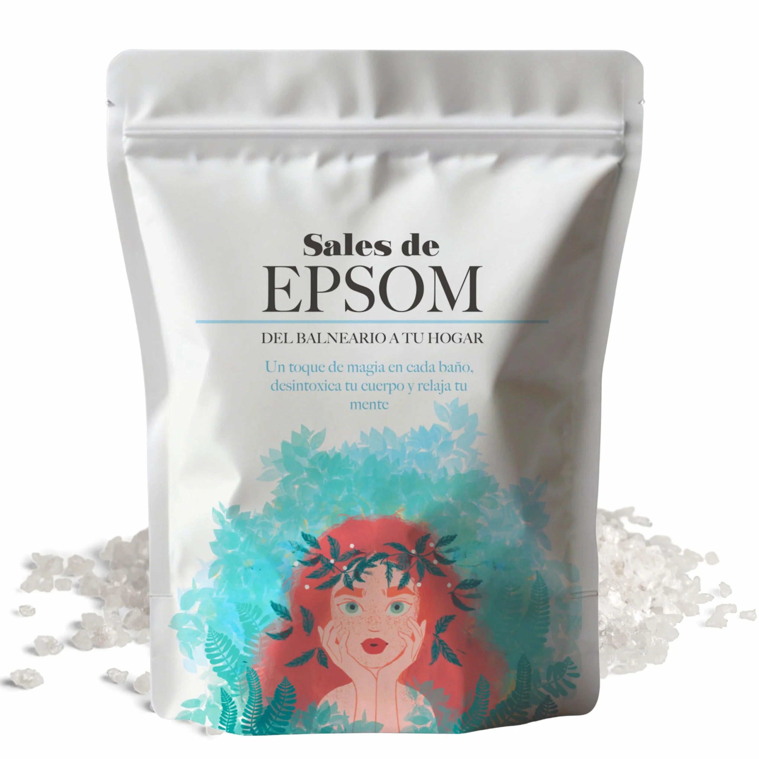 Magnesio para Baño y Pies Sales de Epsom 1kg Bienestar Relajación Muscular Revitalizante Sin Aditivos