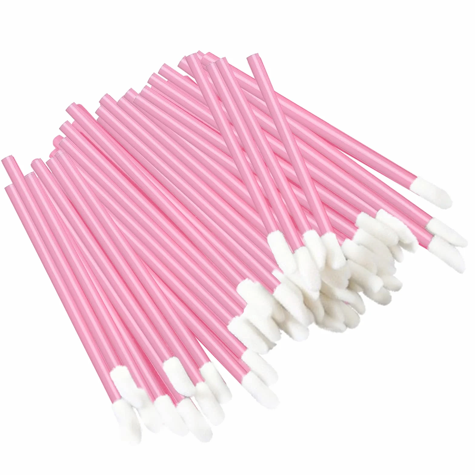 VEGCOO 300PCS Cepillos Desechables para Labios y Cejas (Rosa)