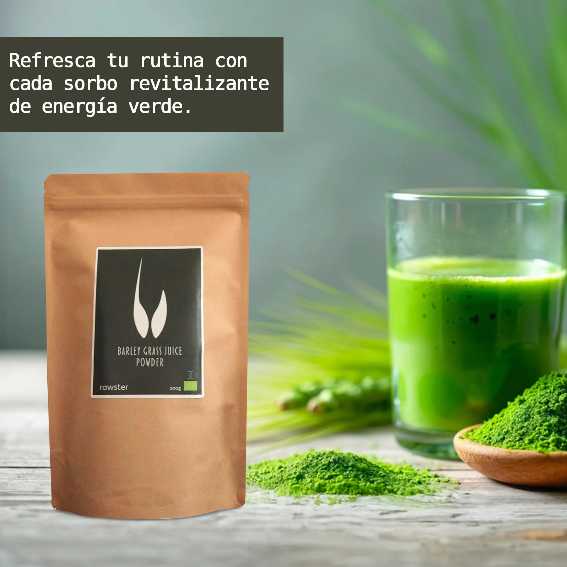 Organic Barley Grass Juice Powder 200 g Certified Premium 100% Soluble Alkaline