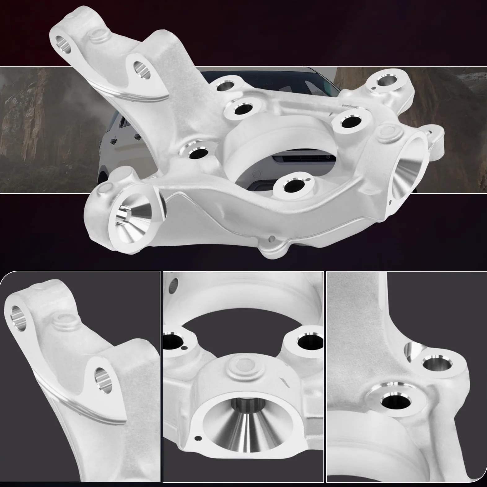Nudillo de dirección lateral izquierdo para Ford Explorer 2011-2019 y Police Interceptor Utility 2013-2019 - Portador de eje delantero izquierdo, reemplaza MEF-23 BB5Z-3K186-A / BB5Z3K186A