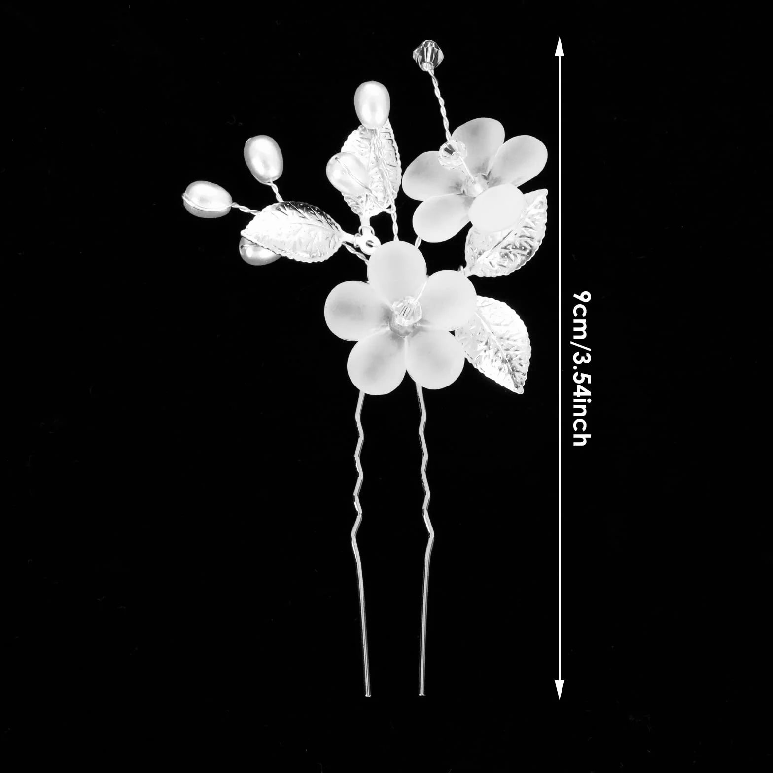 Lusofie 5 horquillas para el pelo con diseño de flores y perlas plateadas para bodas