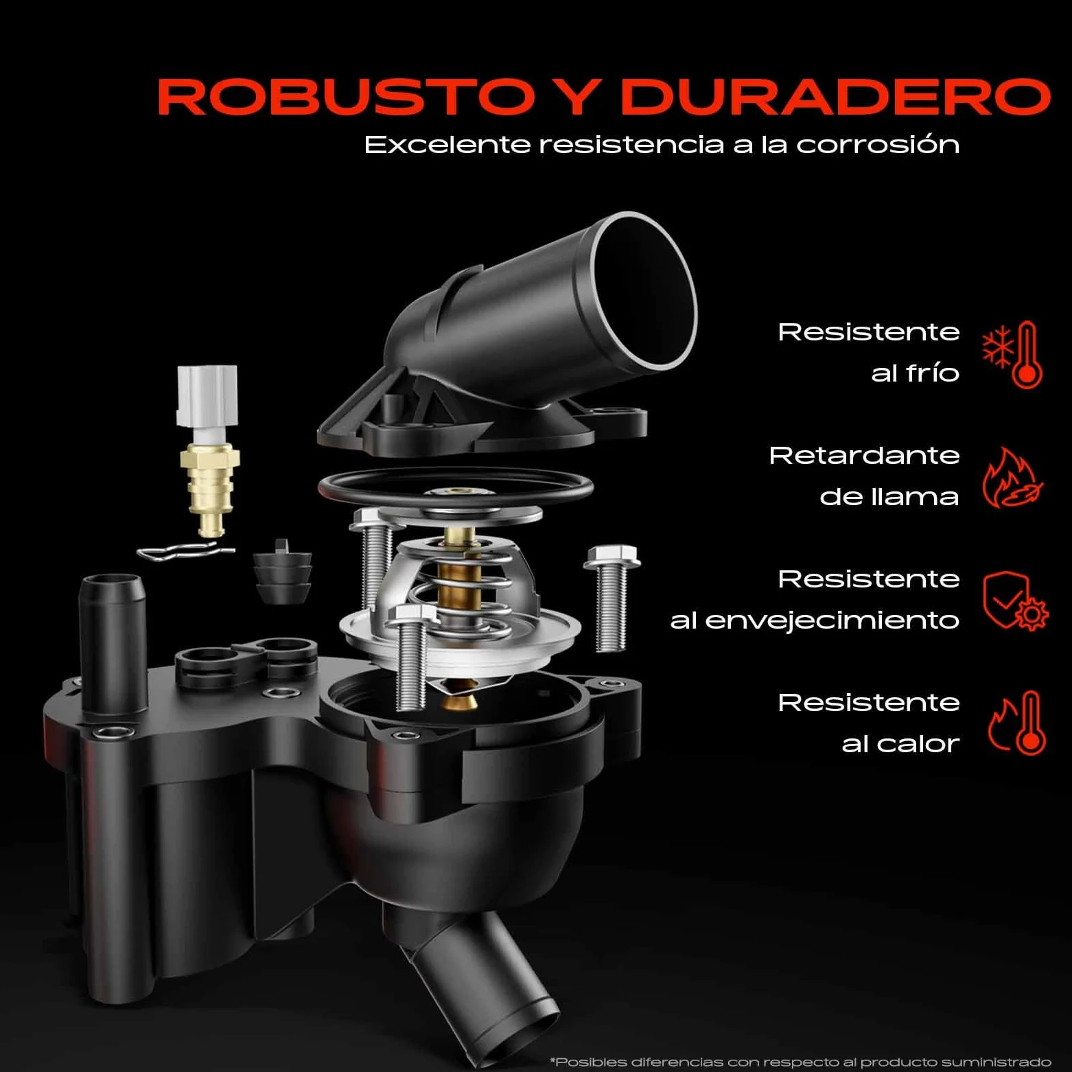 Frankberg Termostato de refrigerante 2 Polos diésel 6512001015 | Compatible con: CLS Shooting Brake X218, GLE W166, Caja Sprinter 3-T B906, Coupé Clase C C204, Sprinter 46-T Caja B906