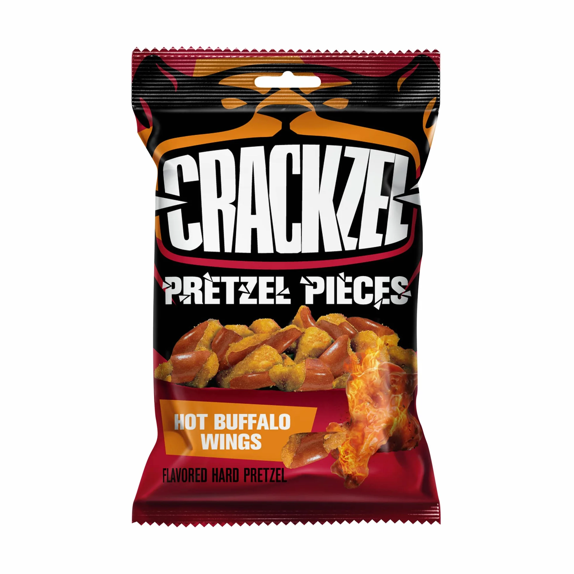 Crackzel Hot Buffalo Wings Pretzel Pieces 24 x 85 gr Picantes