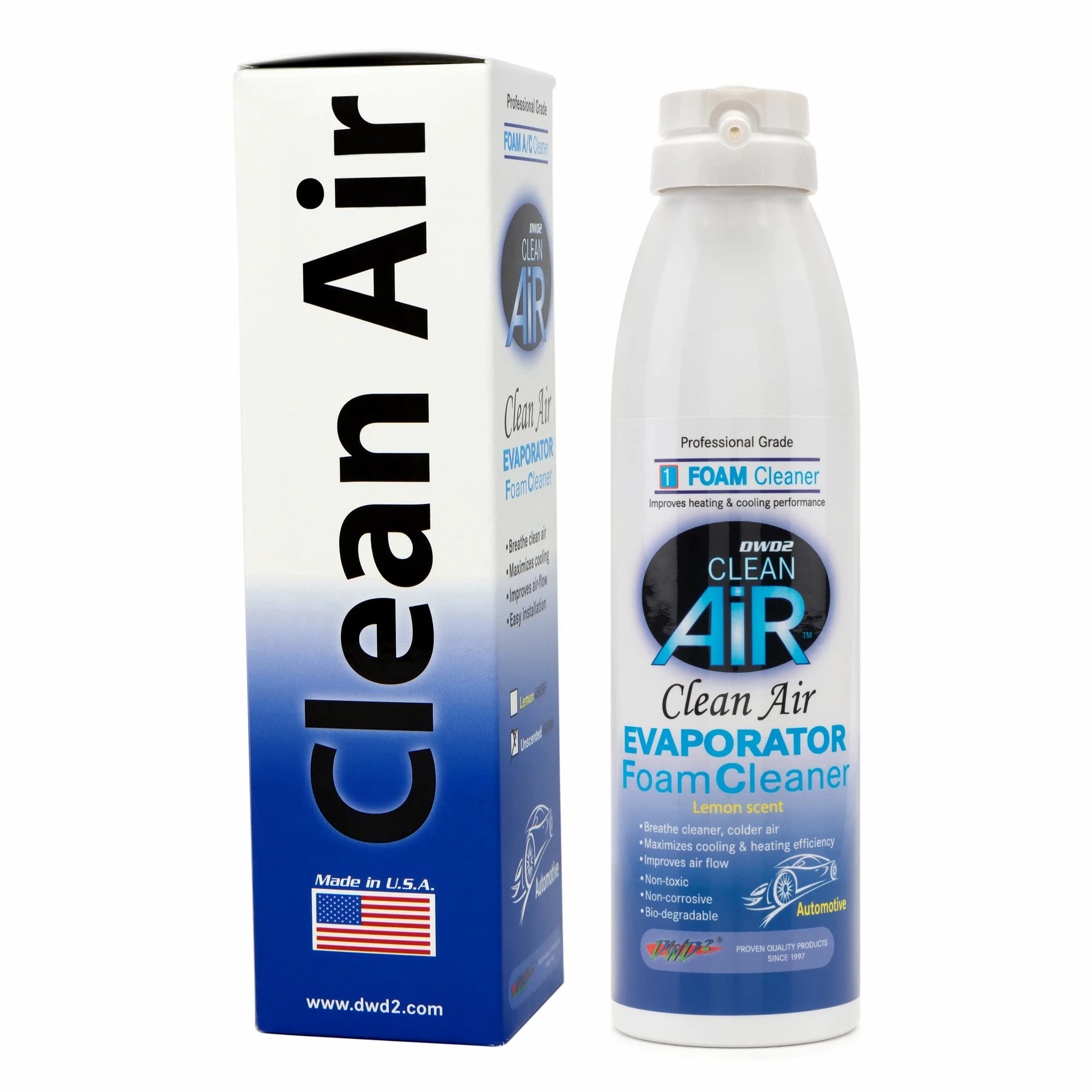 Limpiador de Bobina de evaporador de Aire Acondicionado DWD2 Clean Air Premium (Regular) Renueva tu Aire Acondicionado. (Single 8.oz)