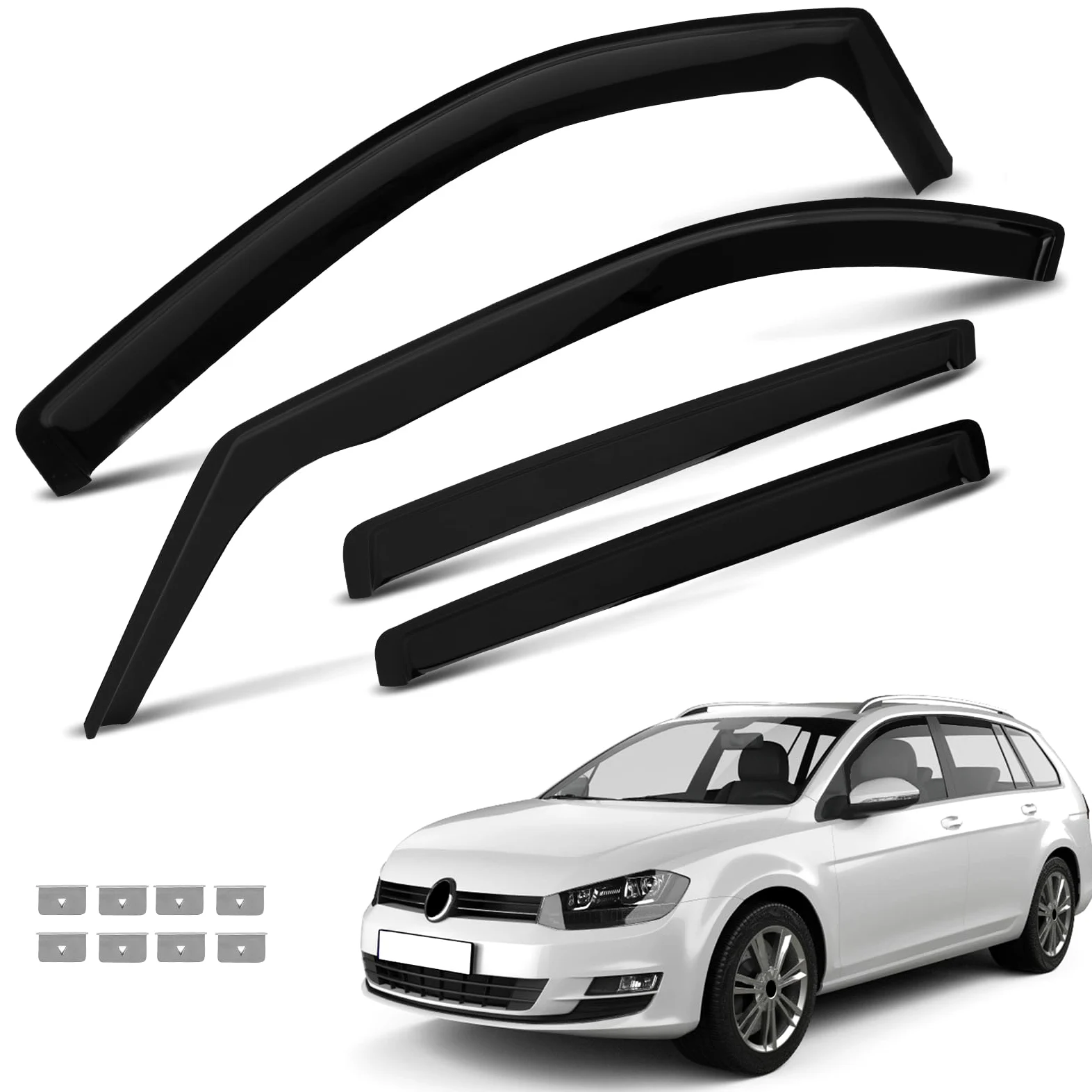 Deflector de Viento para VW Golf MK7 MK8 2012-2025 Deflectores de Lluvia 4 Piezas