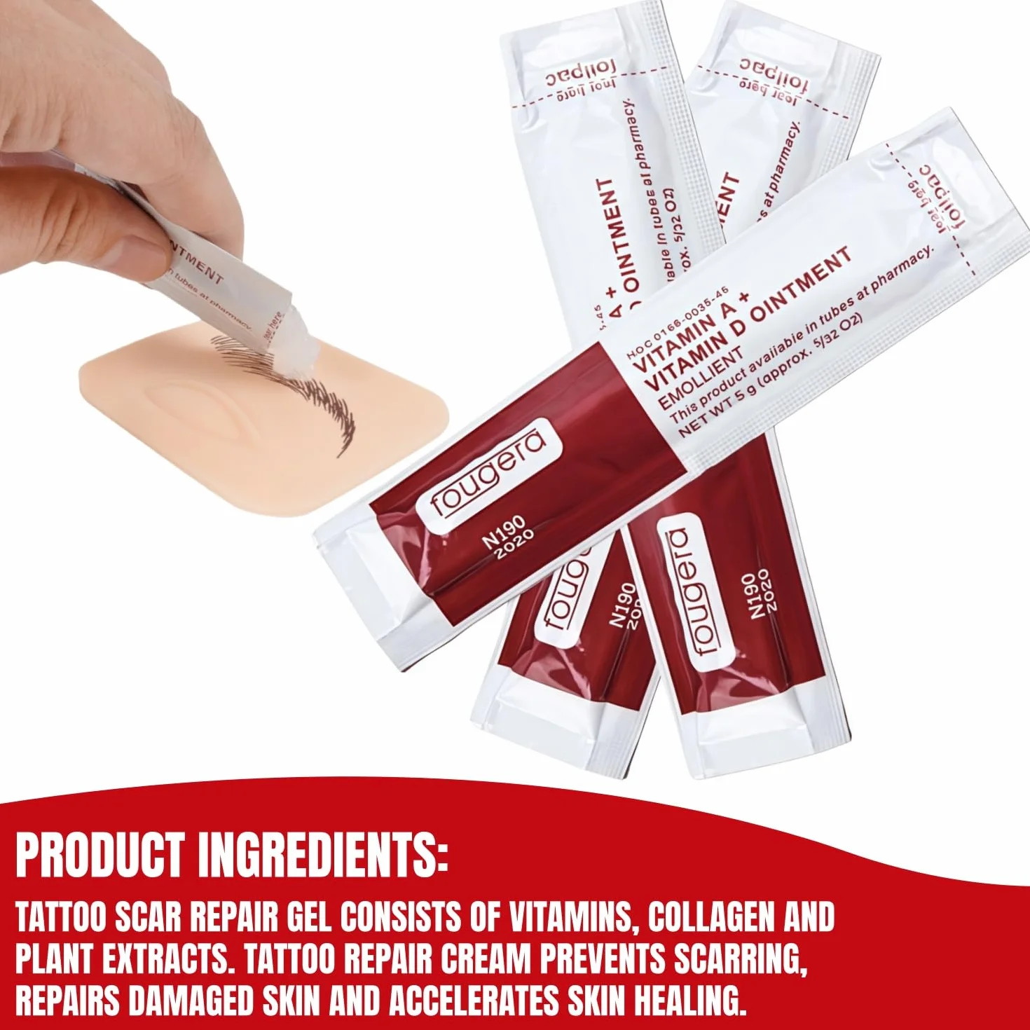 Crema Cura Tatuaggio Aftercare Hidratante con Vitamina A y D 100PCS
