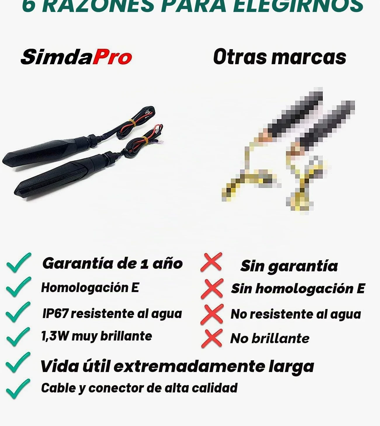 Intermitentes Moto Homologados LED Lámparas con relé Luces de Dirección Señales Universal Motocicleta