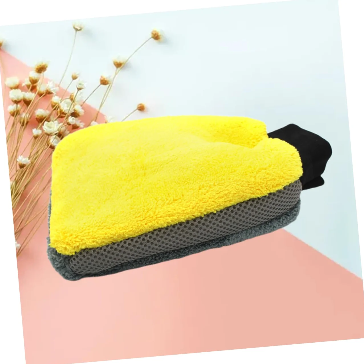 GLEAVI 2piezas Guantes De Lavado De Autos Impermeables De Microfibra Doble Cara Diseño Práctico para Limpieza De Vehículos y Superficies Delicadas Guantes De Lavado para Hogar y