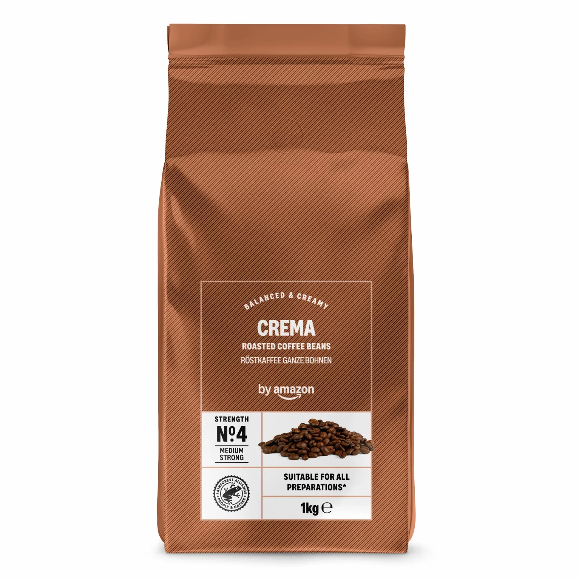 Amazon Crema Café En Grano De Tueste Natural Intensidad 4, 1kg