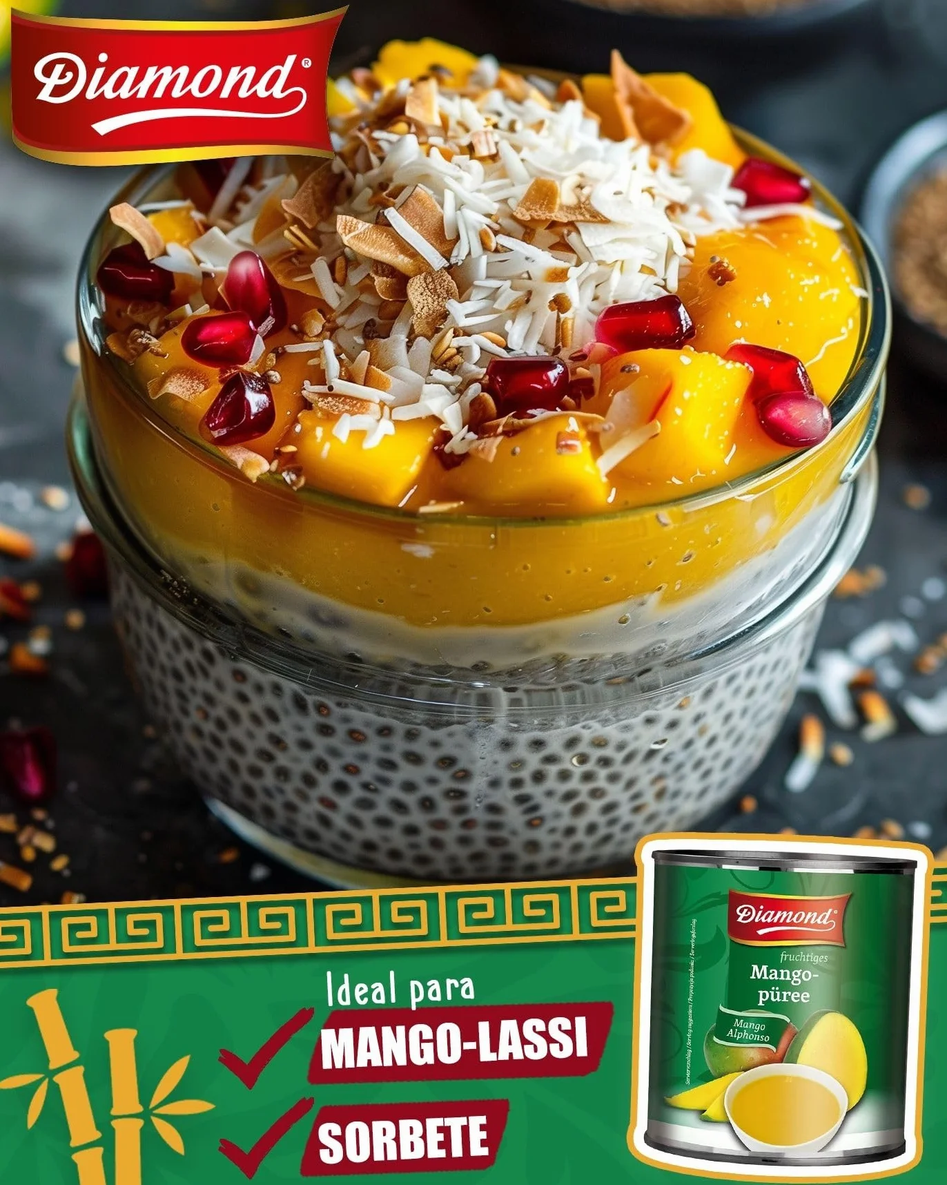 Puré de mango Alphonso, conserva de fruta en lata - 1 x 3,1 kg