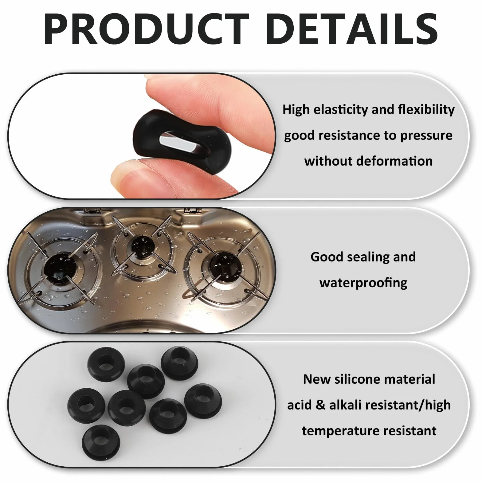 12 Piezas de Conductos de Goma, Gomas de Soporte para Hornillos Pies de Goma Pasacables de Goma de Protección para Hornillos de Autocaravanas Compatibles con Barras de 5 mm de Dometic Thetford