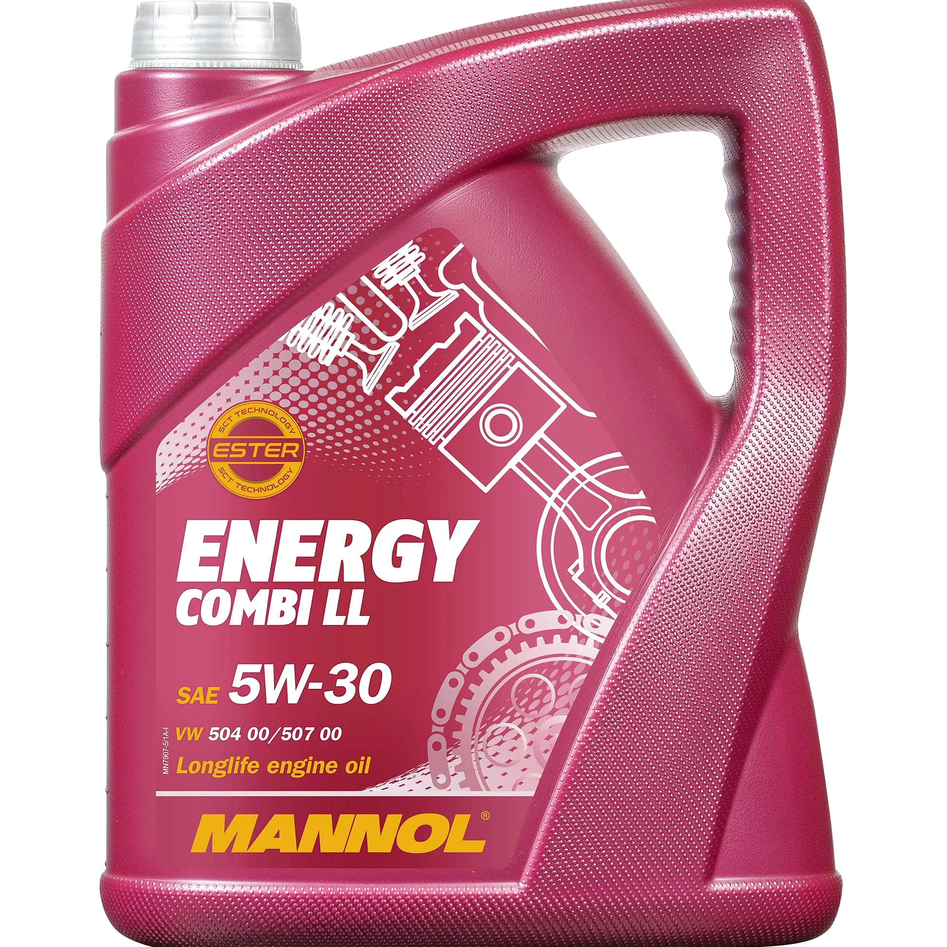 Aceite de motor Mannol Energy Combi LL 5W-30 69796295, 10 l, 2 x Mannol Motor Flush aditivo
