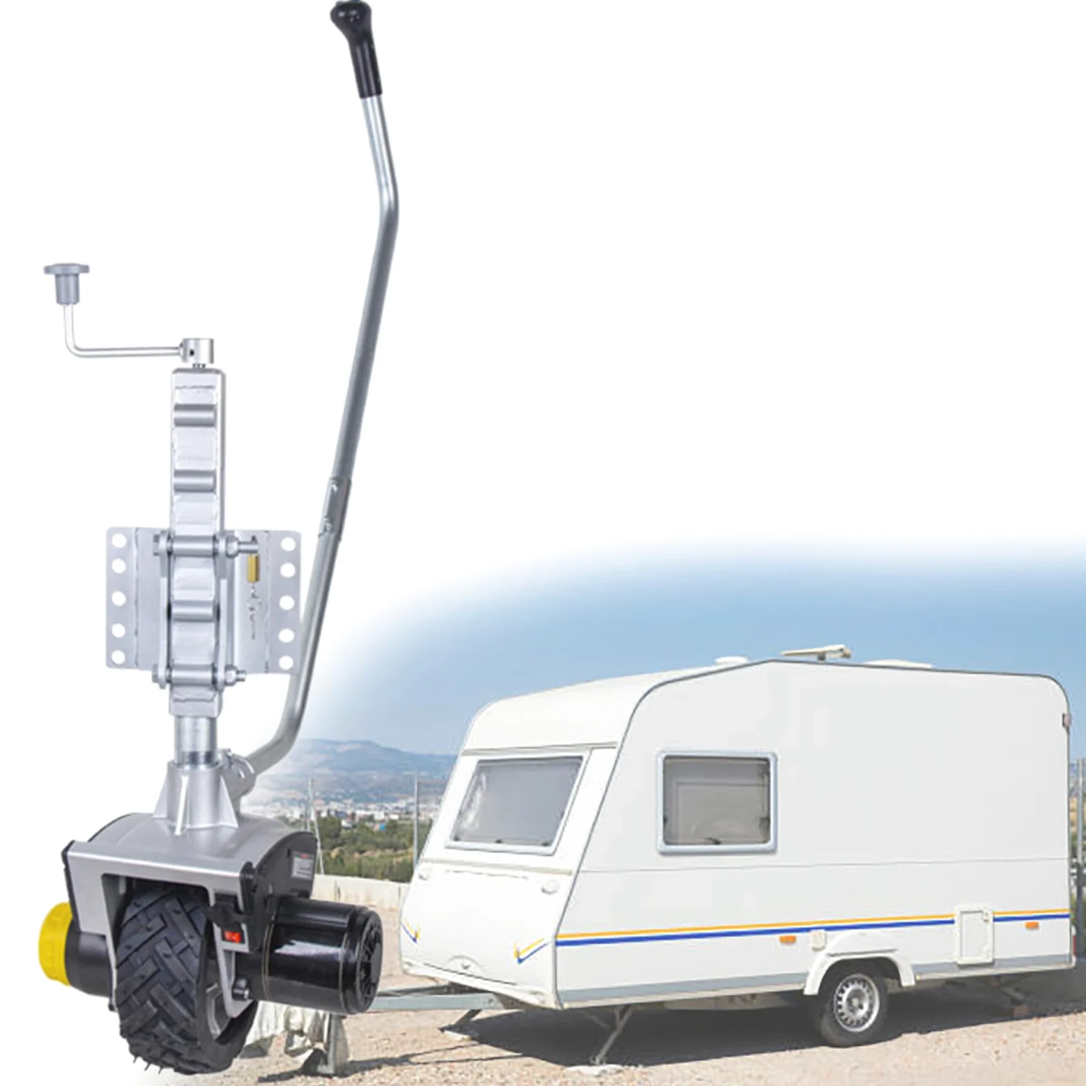 Transportador de Remolque Eléctrico, Capacidad de Remolque de 6000 LB (2722 kg), Rueda Jockey de Remolque de 550 W y 12 V con Velocidad de Movimiento de 22 pies (7 m)/min