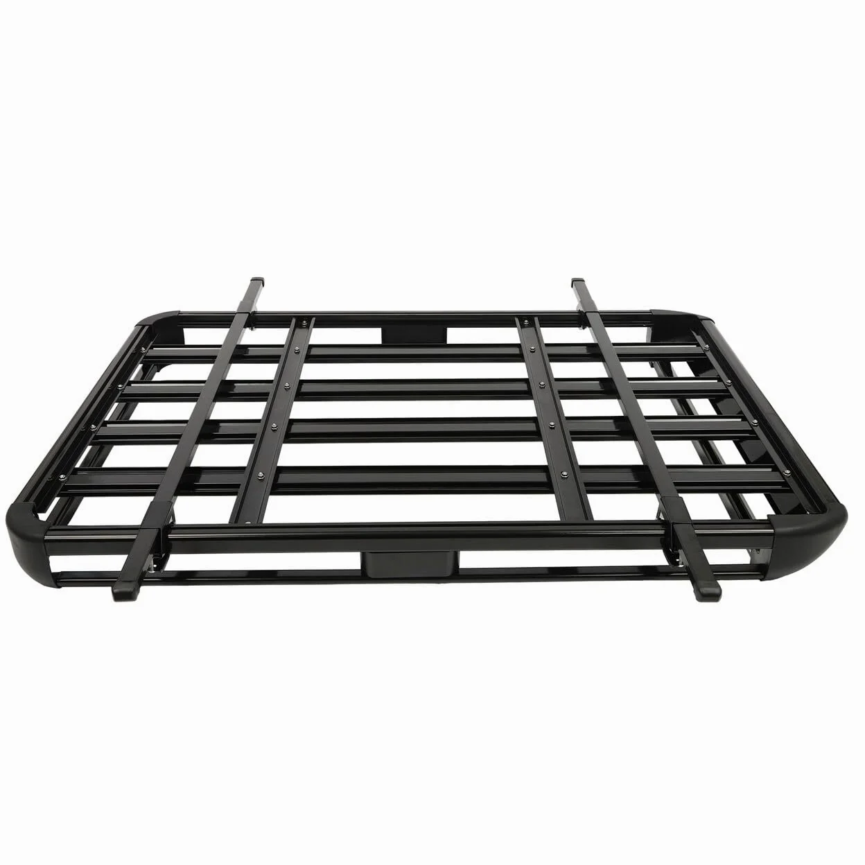 Barras de techo universales negras para coche, cesta de carga y portabicicletas, soporte de aluminio