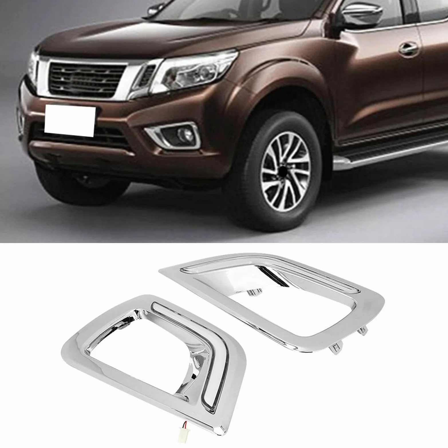 Luz de circulación diurna, lámpara de circulación diurna, 2 piezas de dos colores con luz de señal de giro apta para Navara Np300 15-18 Led de silicona