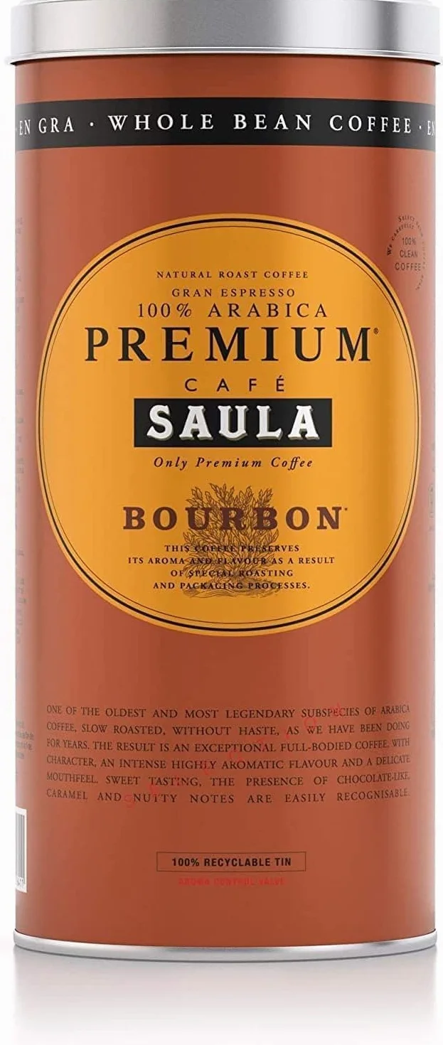 Café Saula Lata Gran Espresso Premium Bourbon 500g Grano 100% Arábica