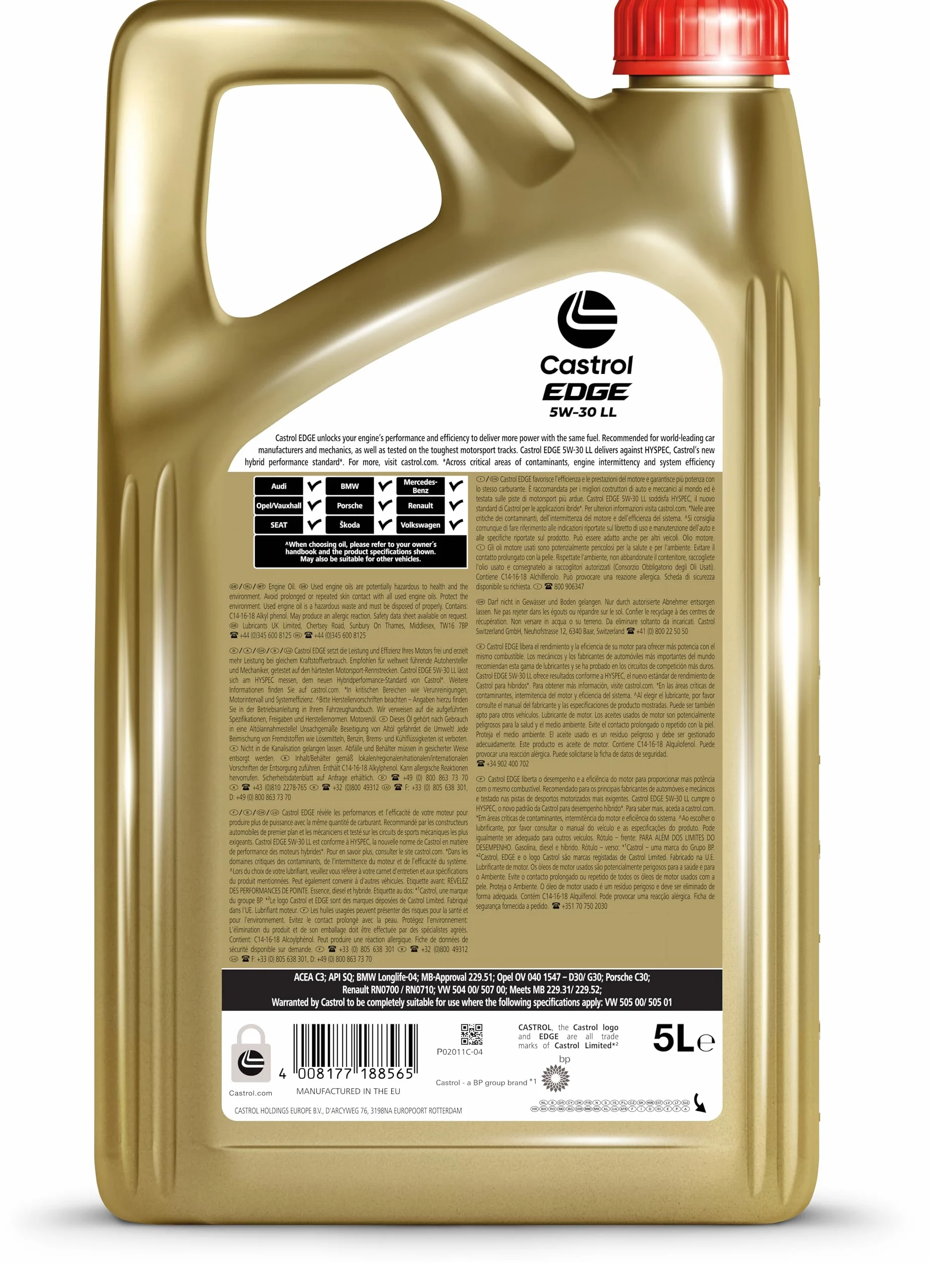 Castrol EDGE 5W-30 LL Aceite de Motor 5L